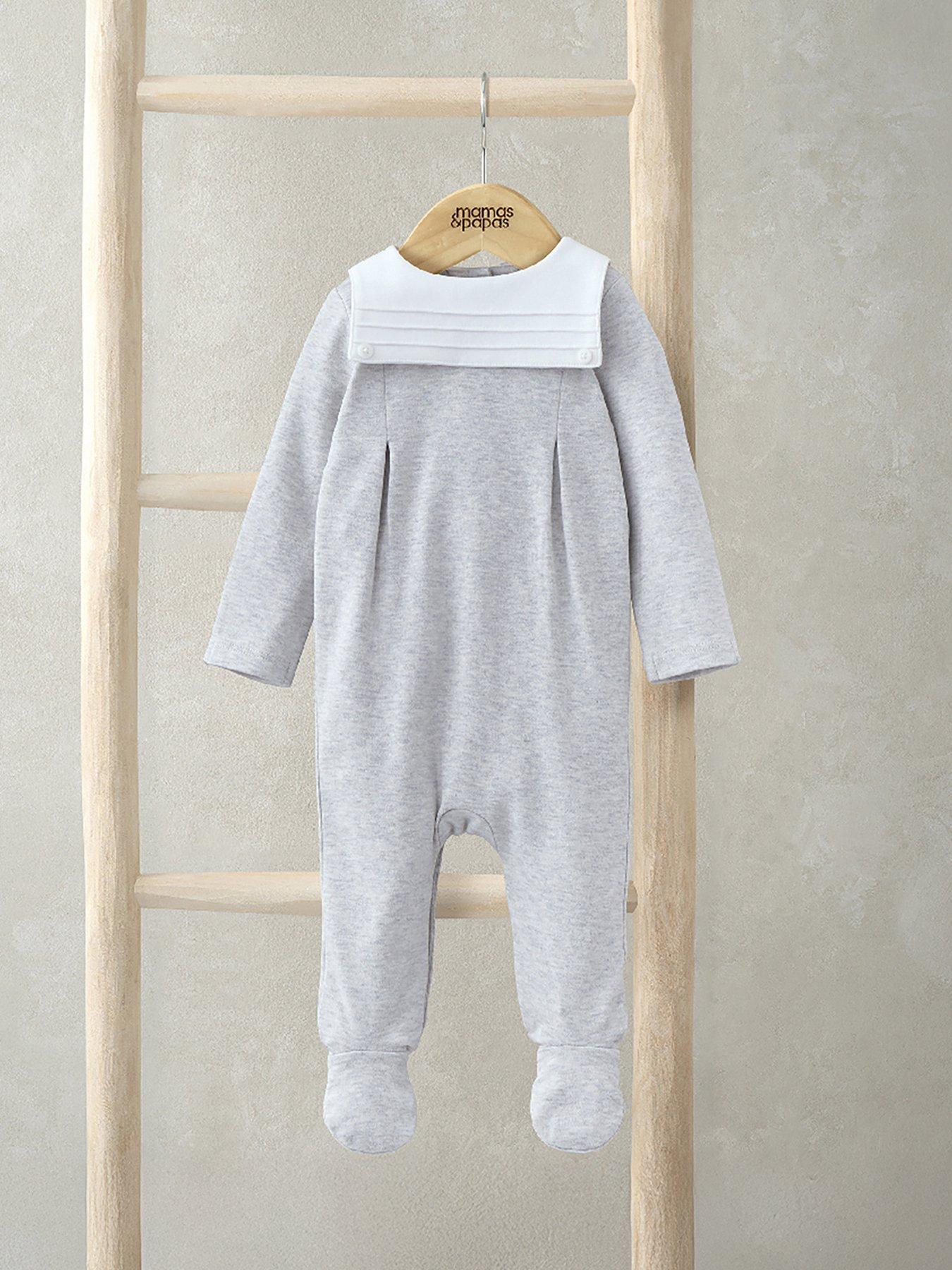 mamas-papas-baby-unisex-sailor-collar-all-in-one-grey