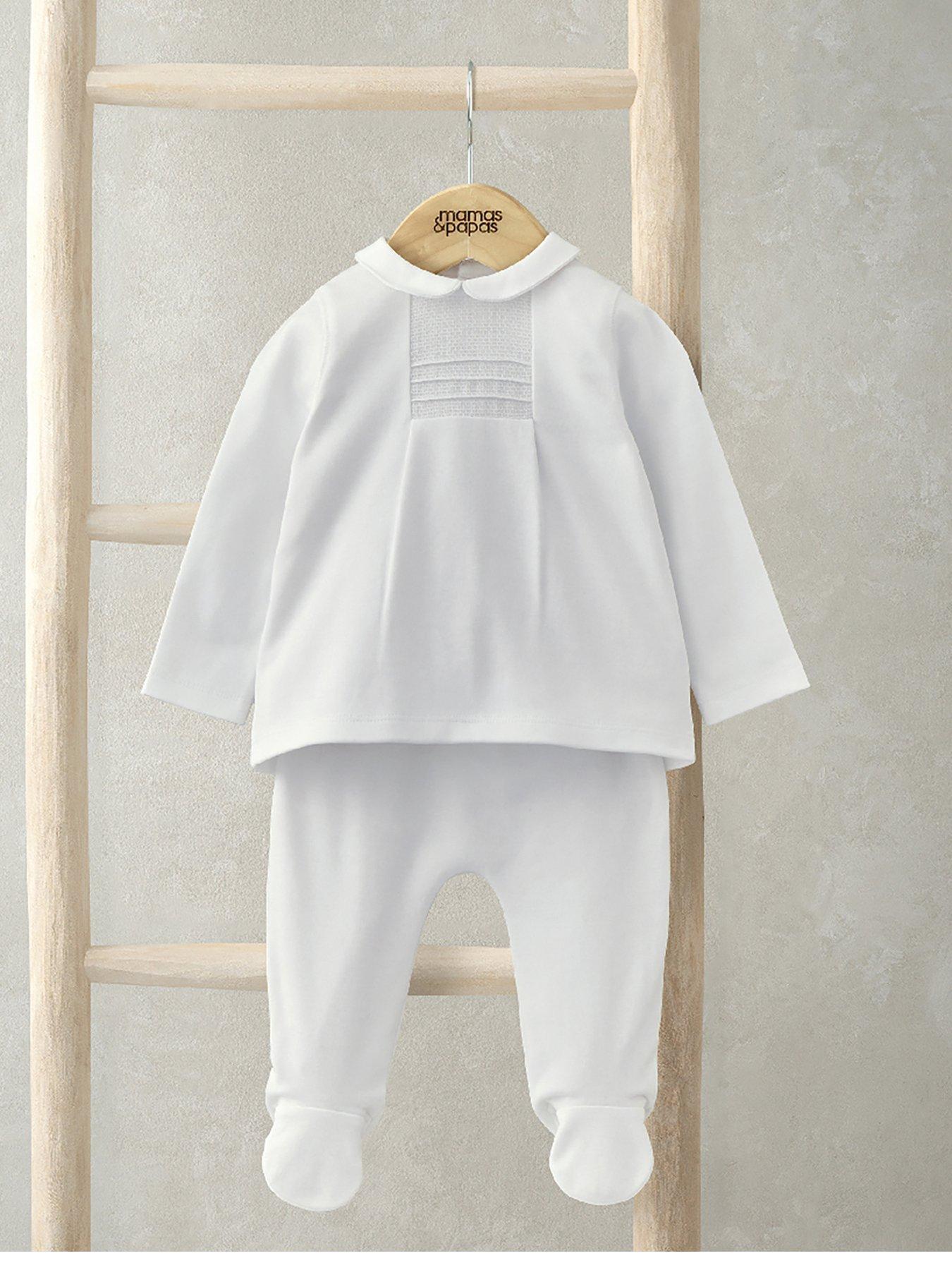 mamas-papas-baby-unisex-2-piece-pintuck-outfit-set-white