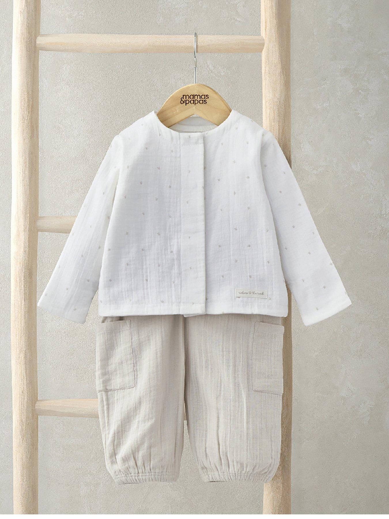  image of mamas-papas-baby-unisex-3-piece-jacket-bodysuit-trouser-set-multi