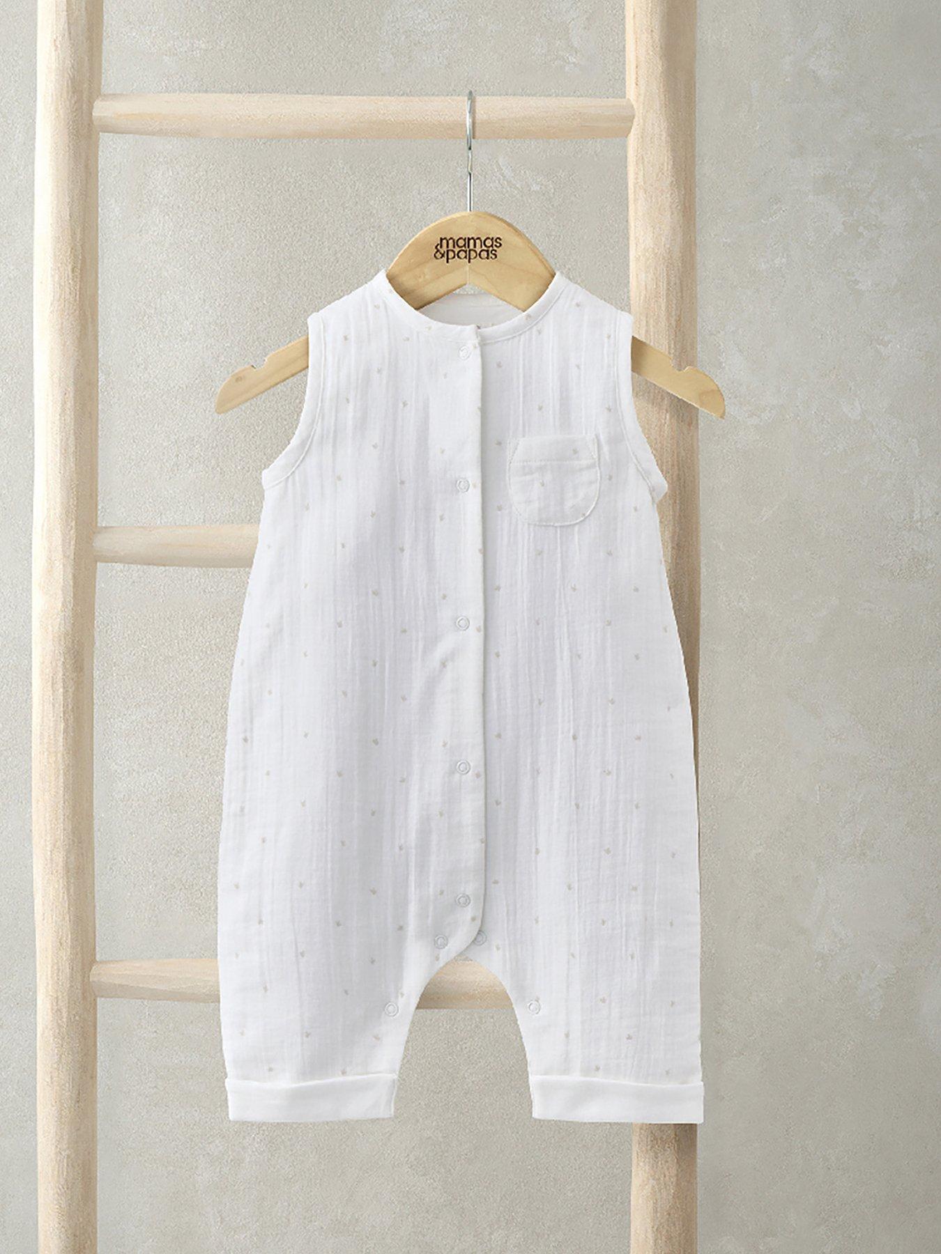 mamas-papas-baby-unisex-sleeveless-patch-pocket-romper-white