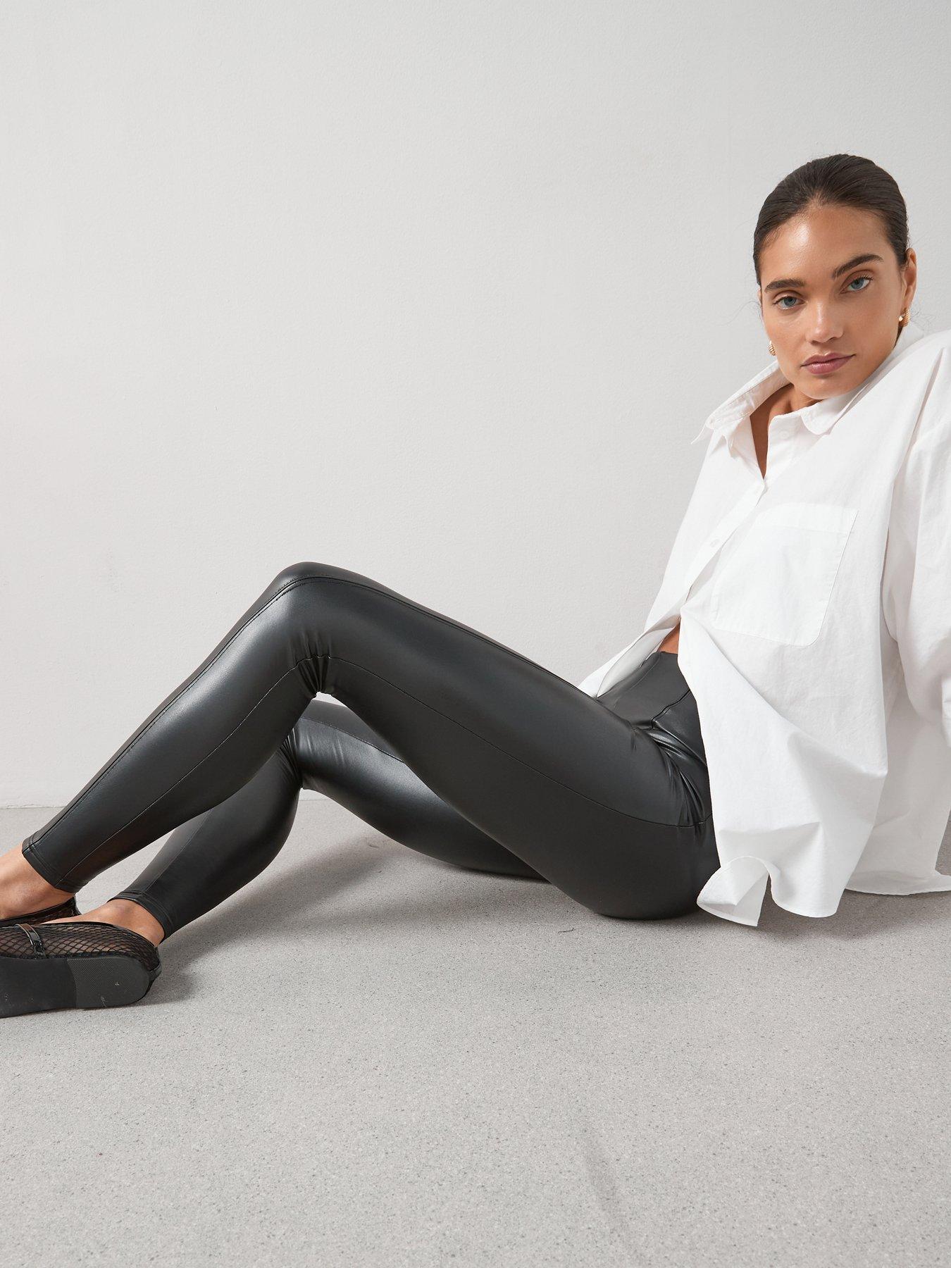  image of the-very-collection-faux-leather-legging-black