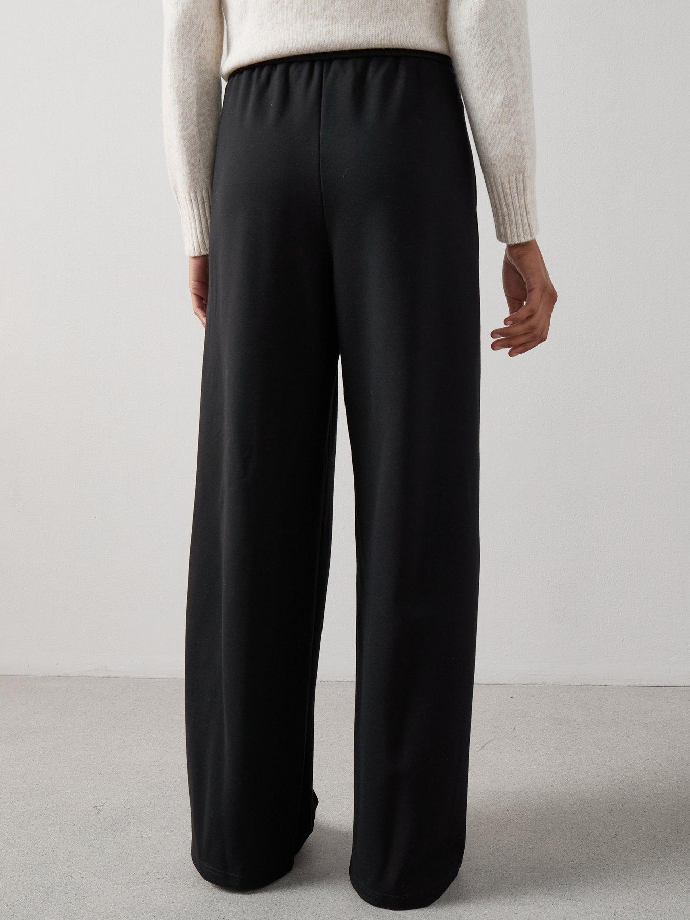 Image 2 of 6 of The Very Collection Ponte Wide Leg Pleated Trouser - Black
