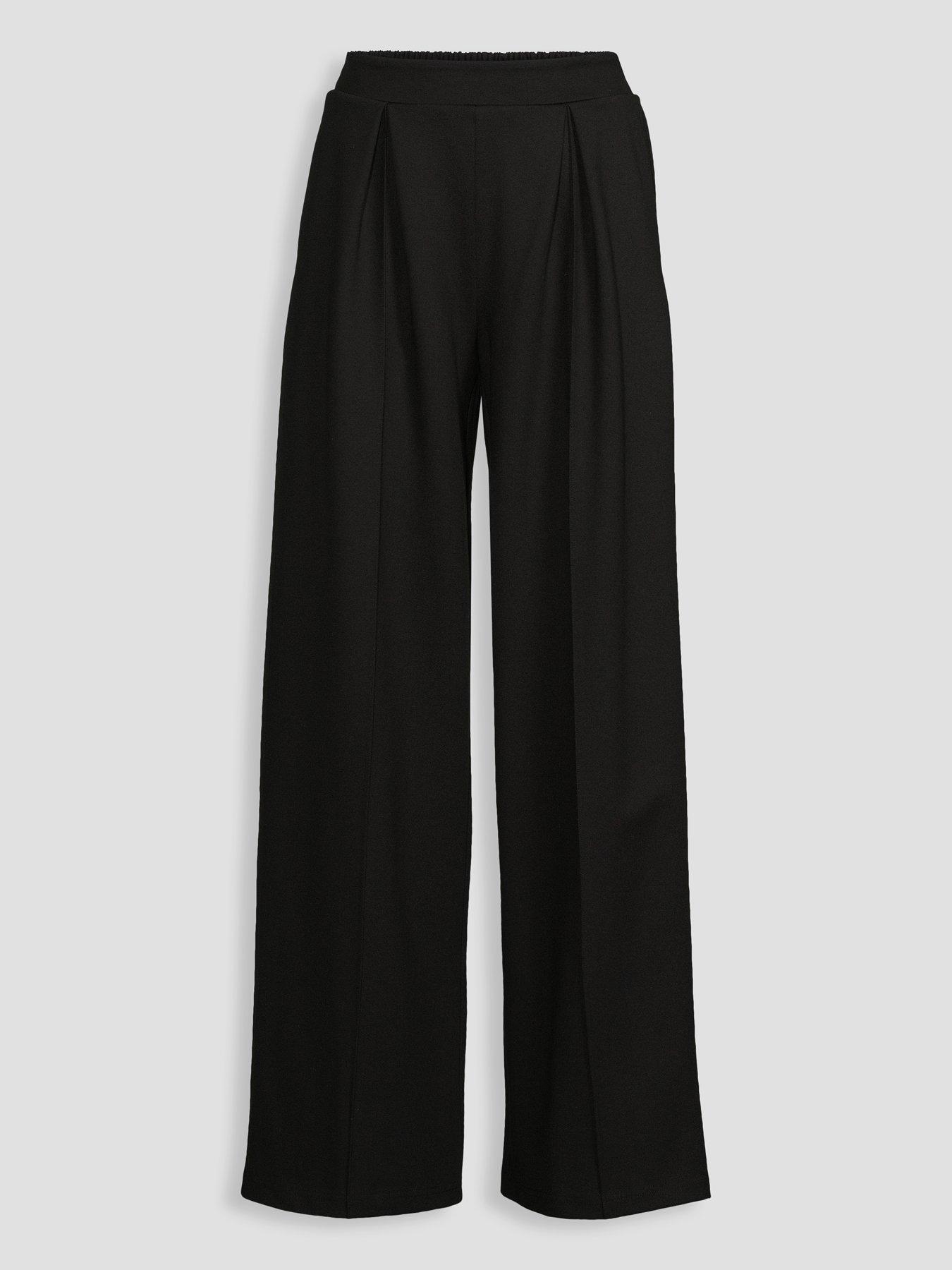 Image 7 of 7 of The Very Collection Stretch Wide Leg Pleated Trouser - Black