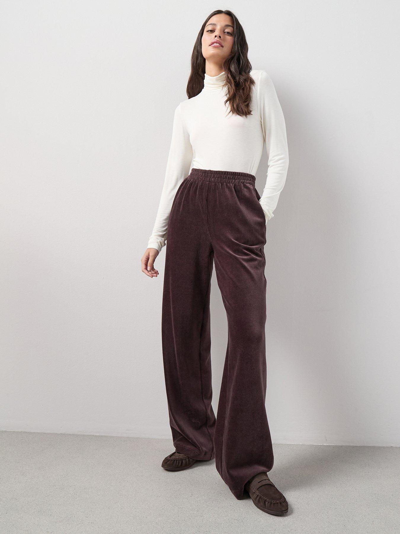 The Very Collection Cord Wide Leg Trouser - Brown
