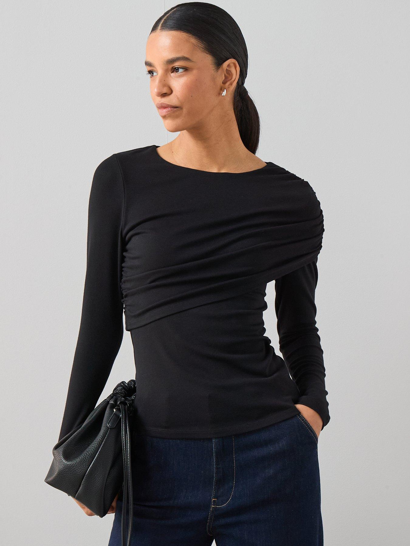 undefined Double Layer Jersey Top - Black
