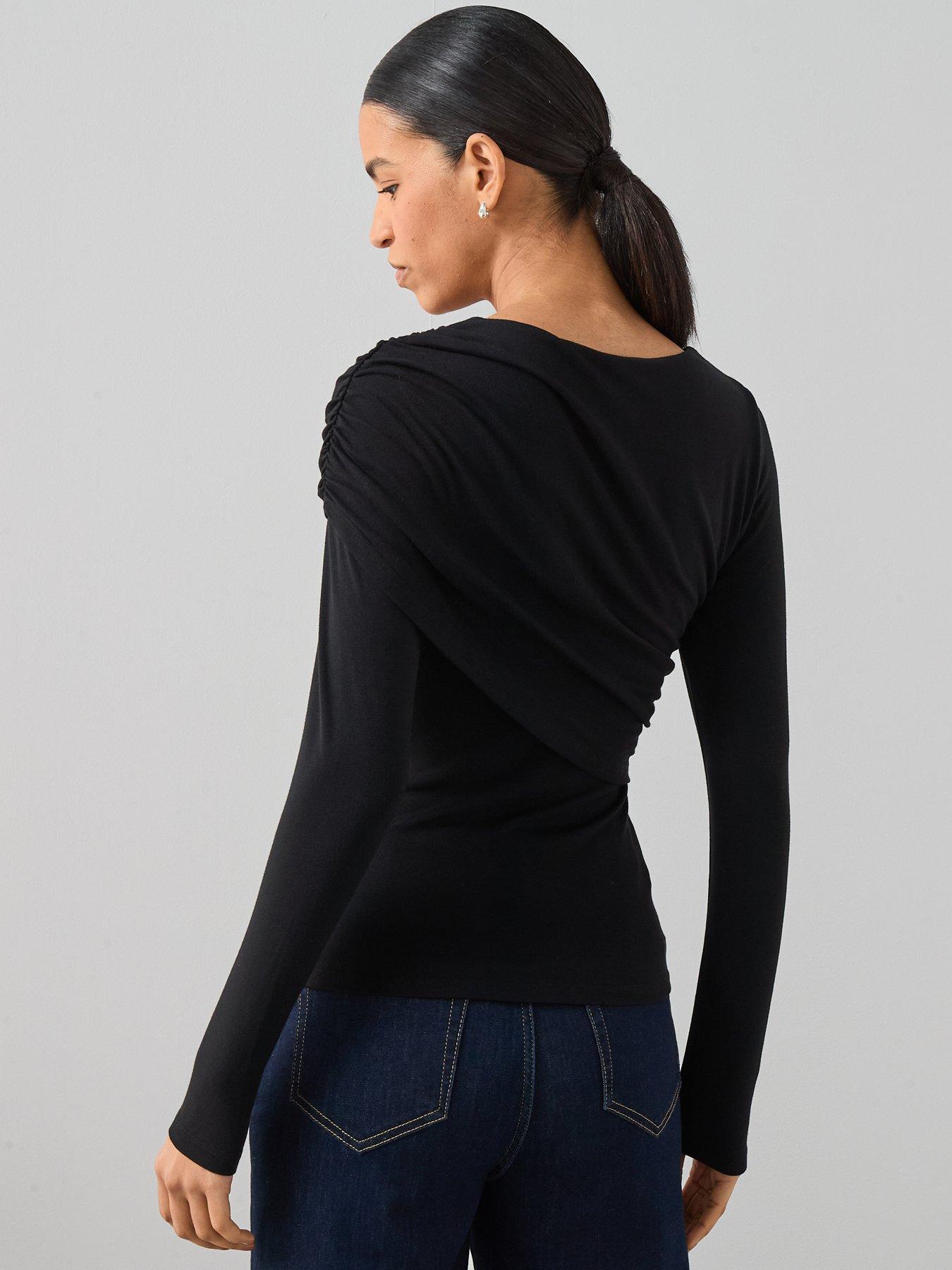 Image 2 of 7 of The Very Collection Double Layer Jersey Top - Black