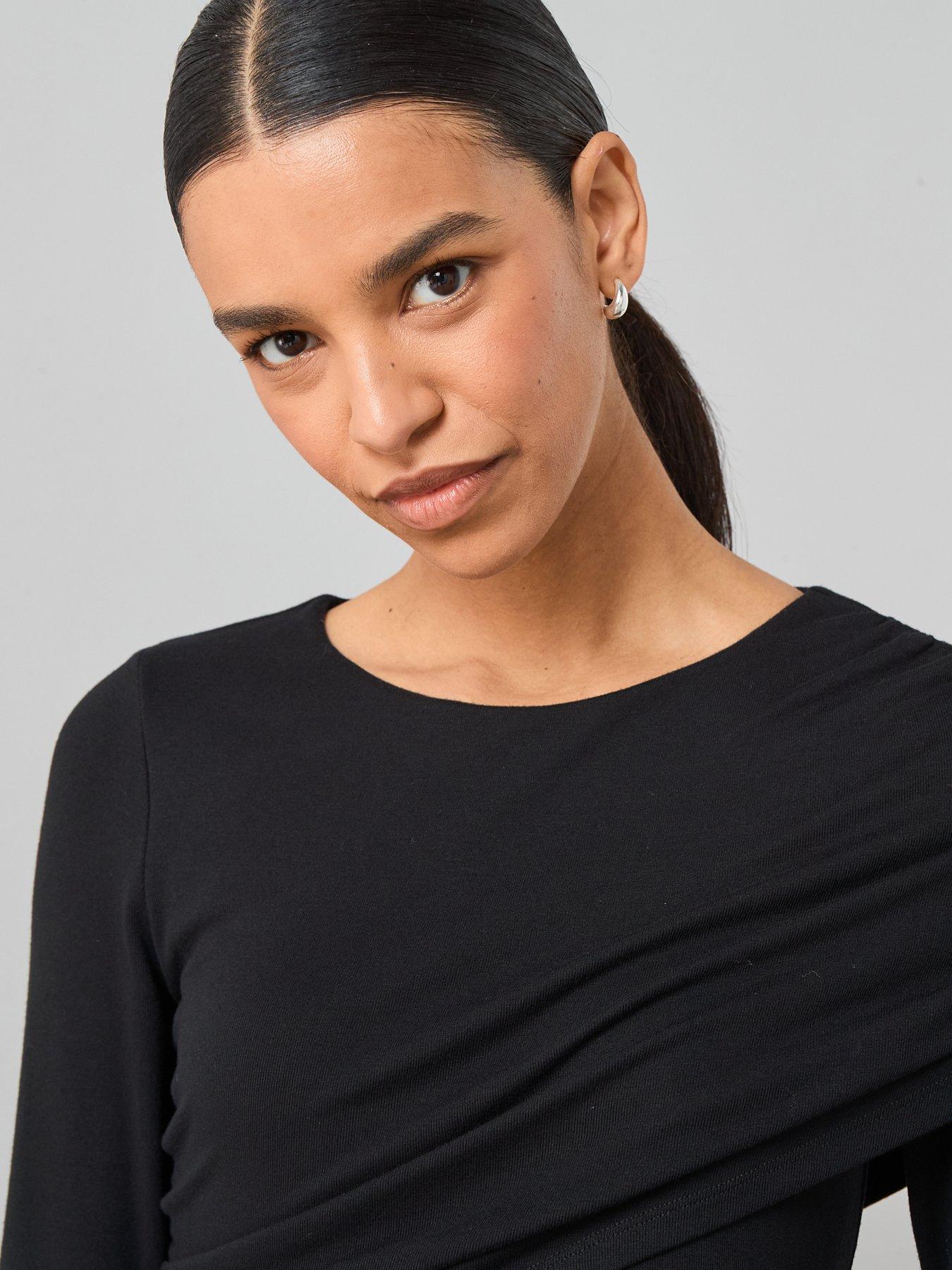 Image 4 of 7 of The Very Collection Double Layer Jersey Top - Black