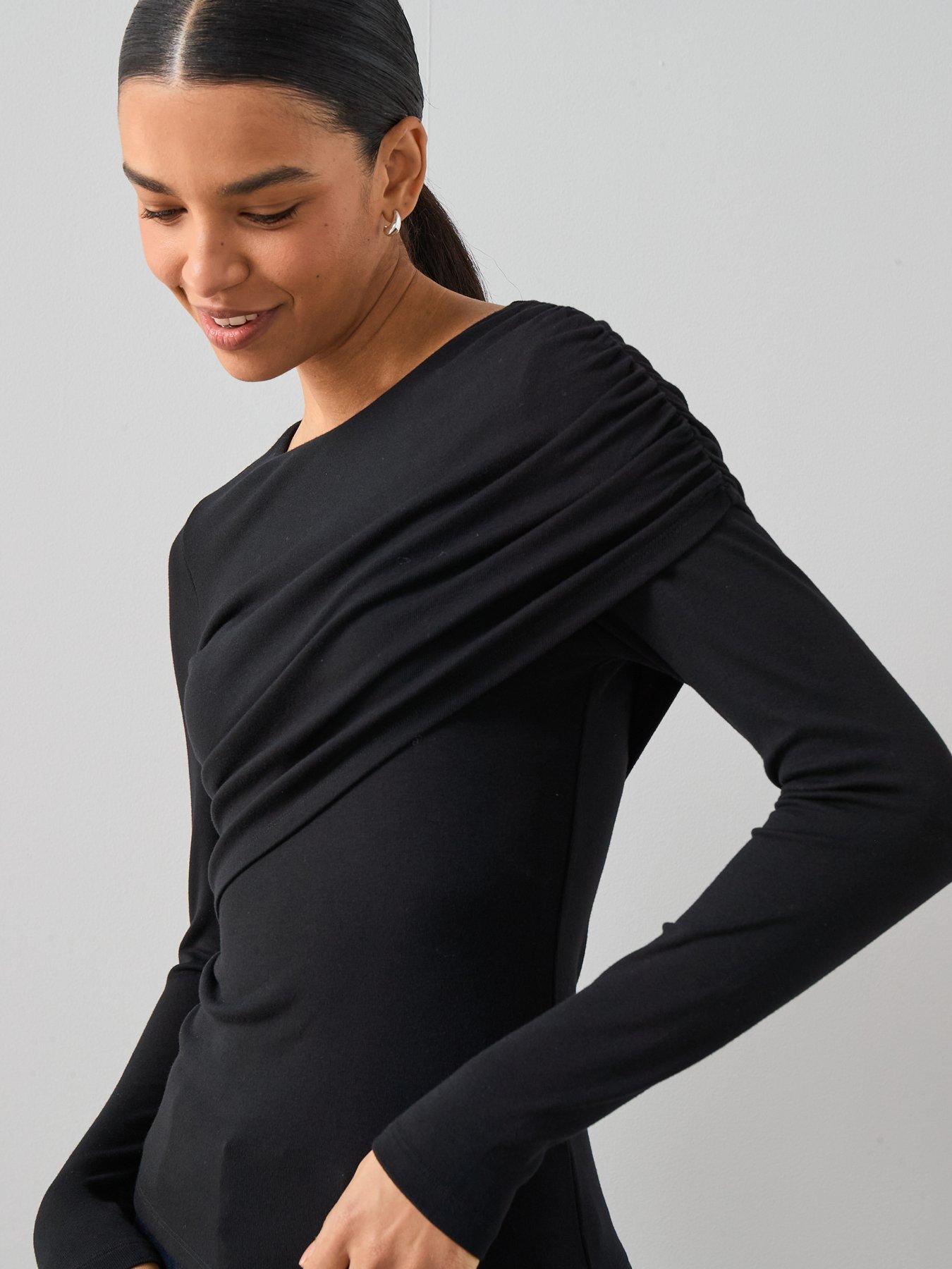 Image 5 of 7 of The Very Collection Double Layer Jersey Top - Black