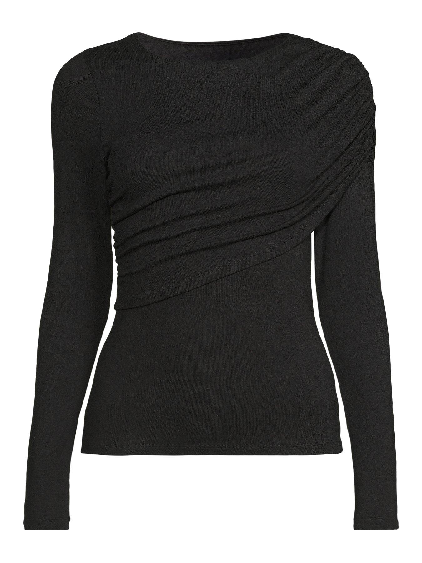 Image 7 of 7 of The Very Collection Double Layer Jersey Top - Black