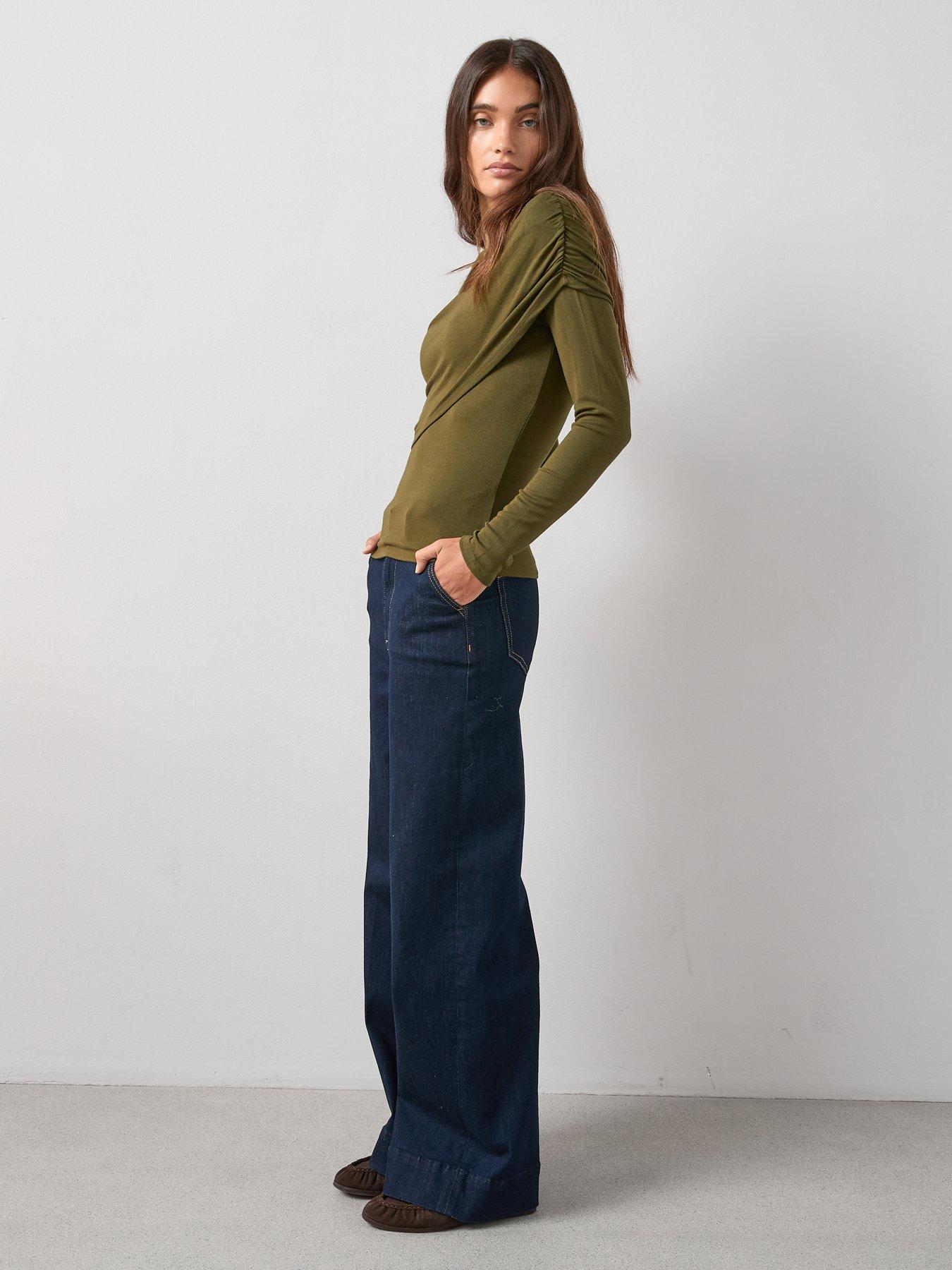 Image 3 of 7 of The Very Collection Double Layer Jersey Top - Green