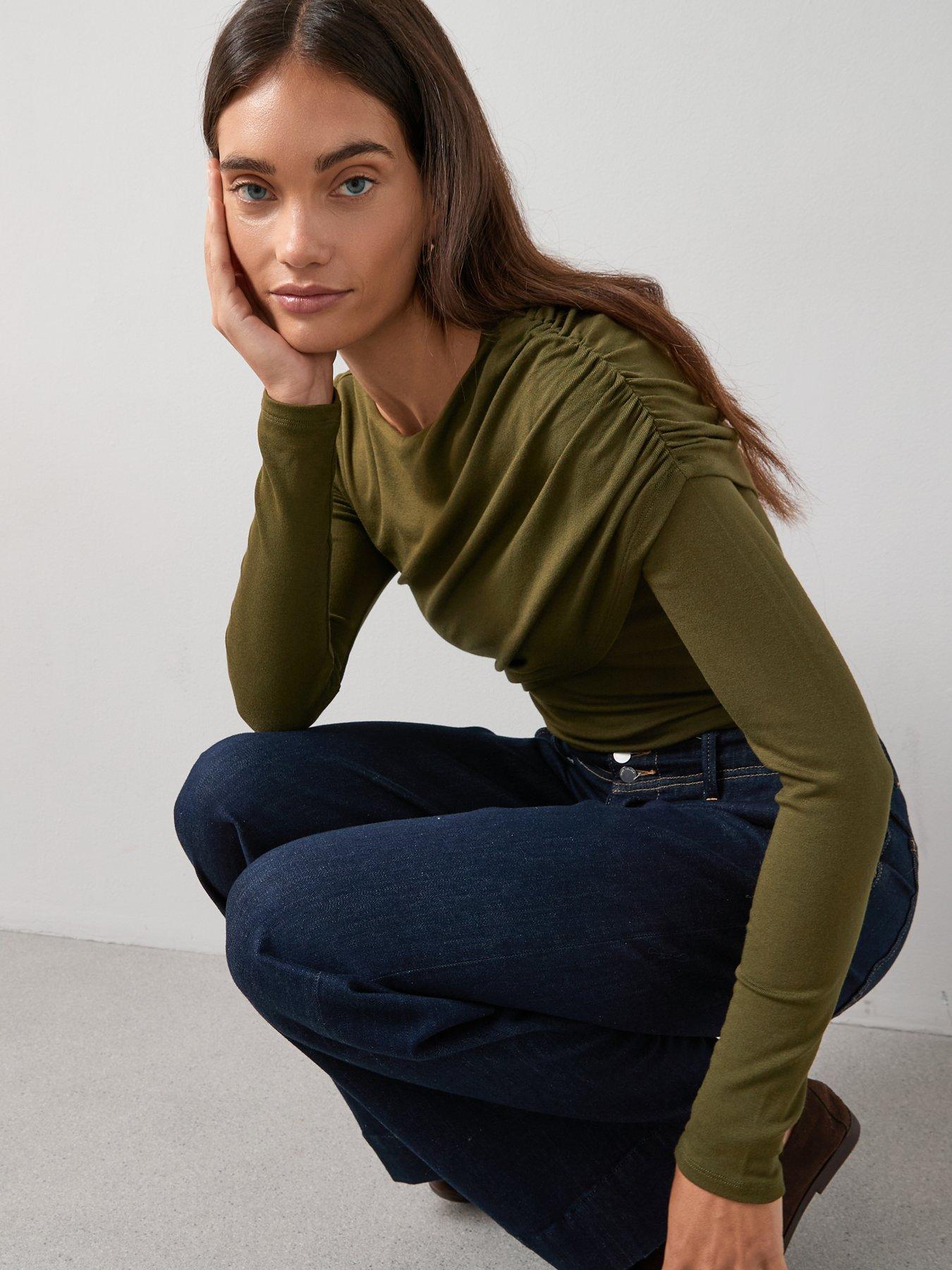 Image 6 of 7 of The Very Collection Double Layer Jersey Top - Green