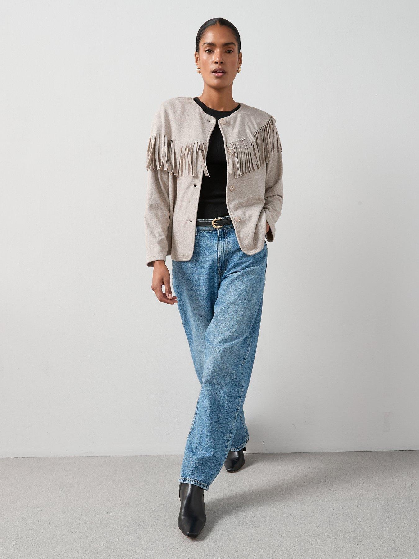 Image 3 of 7 of The Very Collection Tassel Lightweight Jacket - Oatmeal