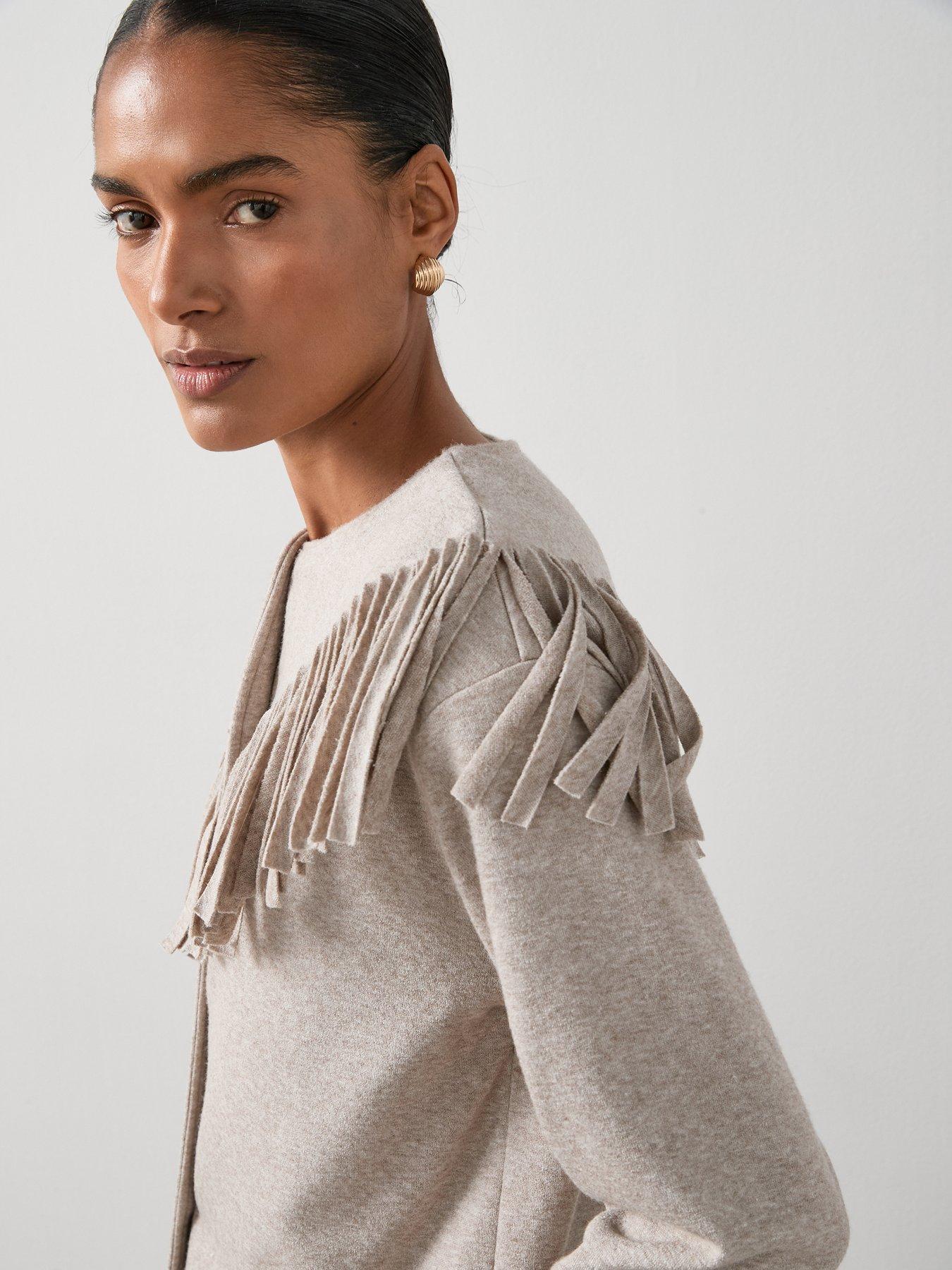 Image 6 of 7 of The Very Collection Tassel Lightweight Jacket - Oatmeal