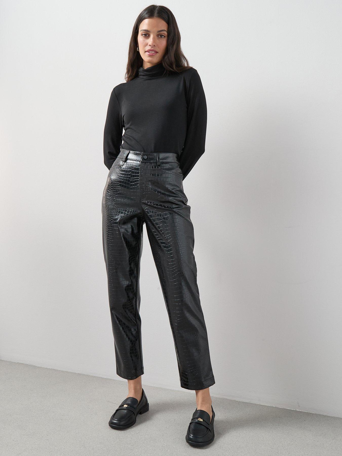  image of the-very-collection-long-sleeve-high-neck-top-black