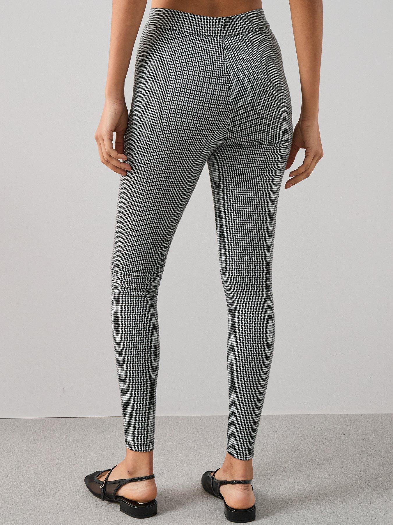 Image 2 of 7 of The Very Collection Check Stretch Leggings - Black