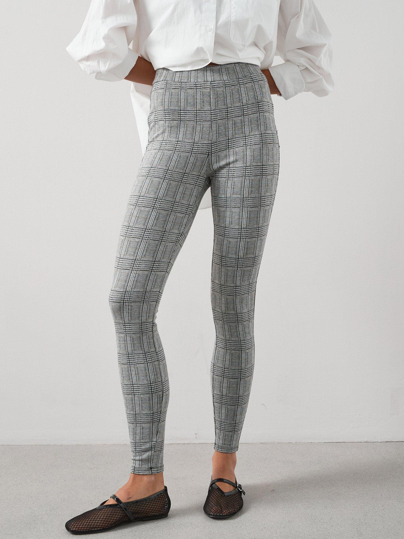 undefined Check Stretch Leggings - Mono