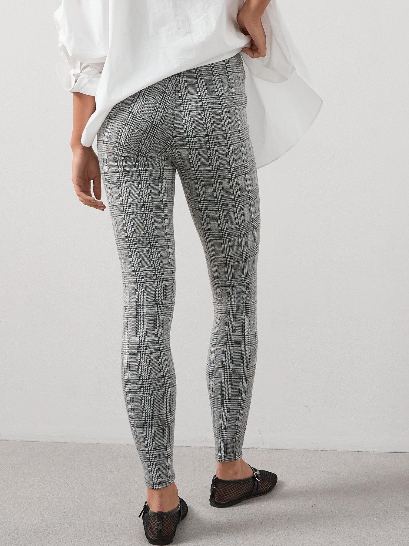 Image 2 of 7 of The Very Collection Check Stretch Leggings - Mono