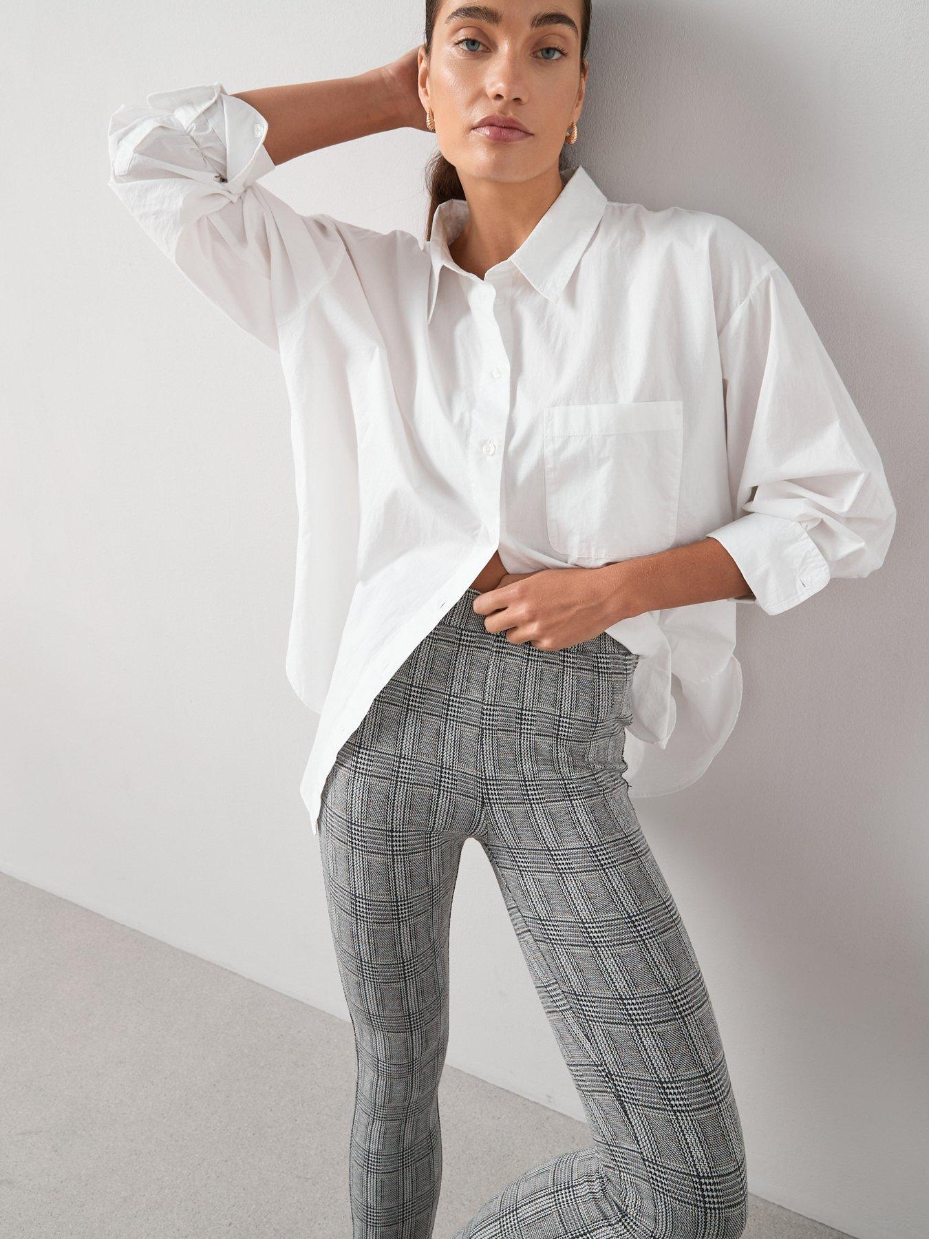 Image 4 of 7 of The Very Collection Check Stretch Leggings - Mono