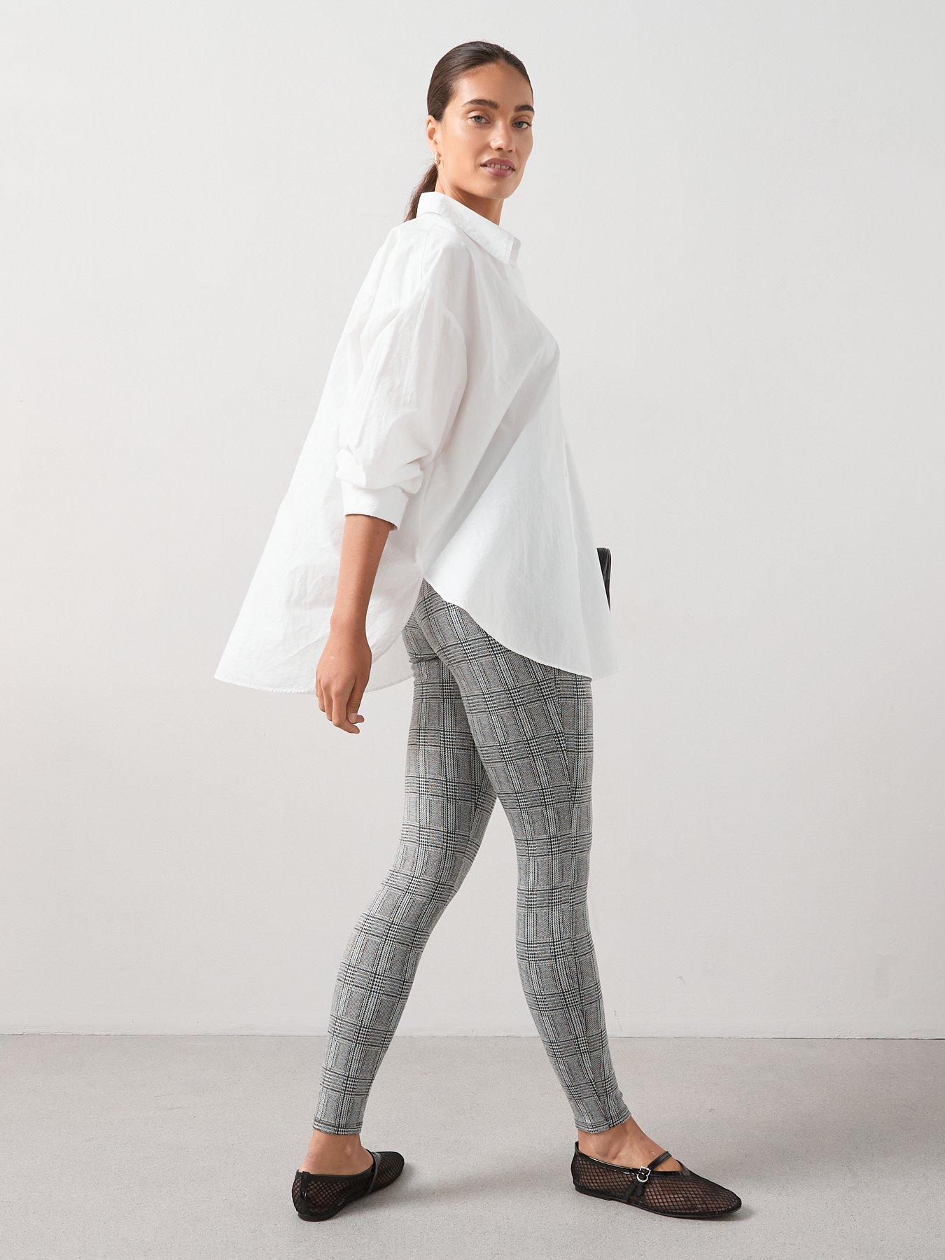Image 5 of 7 of The Very Collection Check Stretch Leggings - Mono