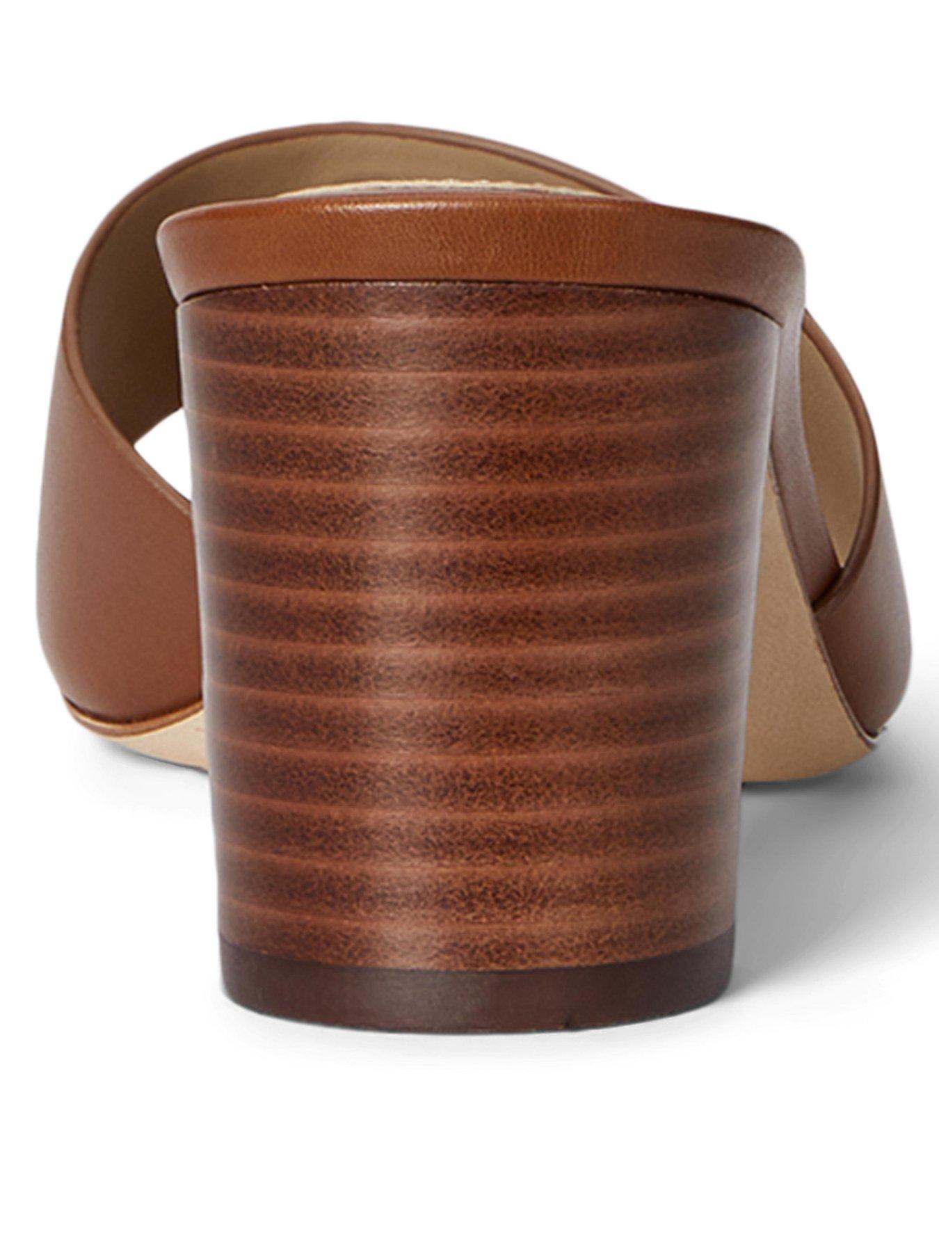 Image 3 of 4 of Lauren by Ralph Lauren Everley Block Heel Mules - Brown