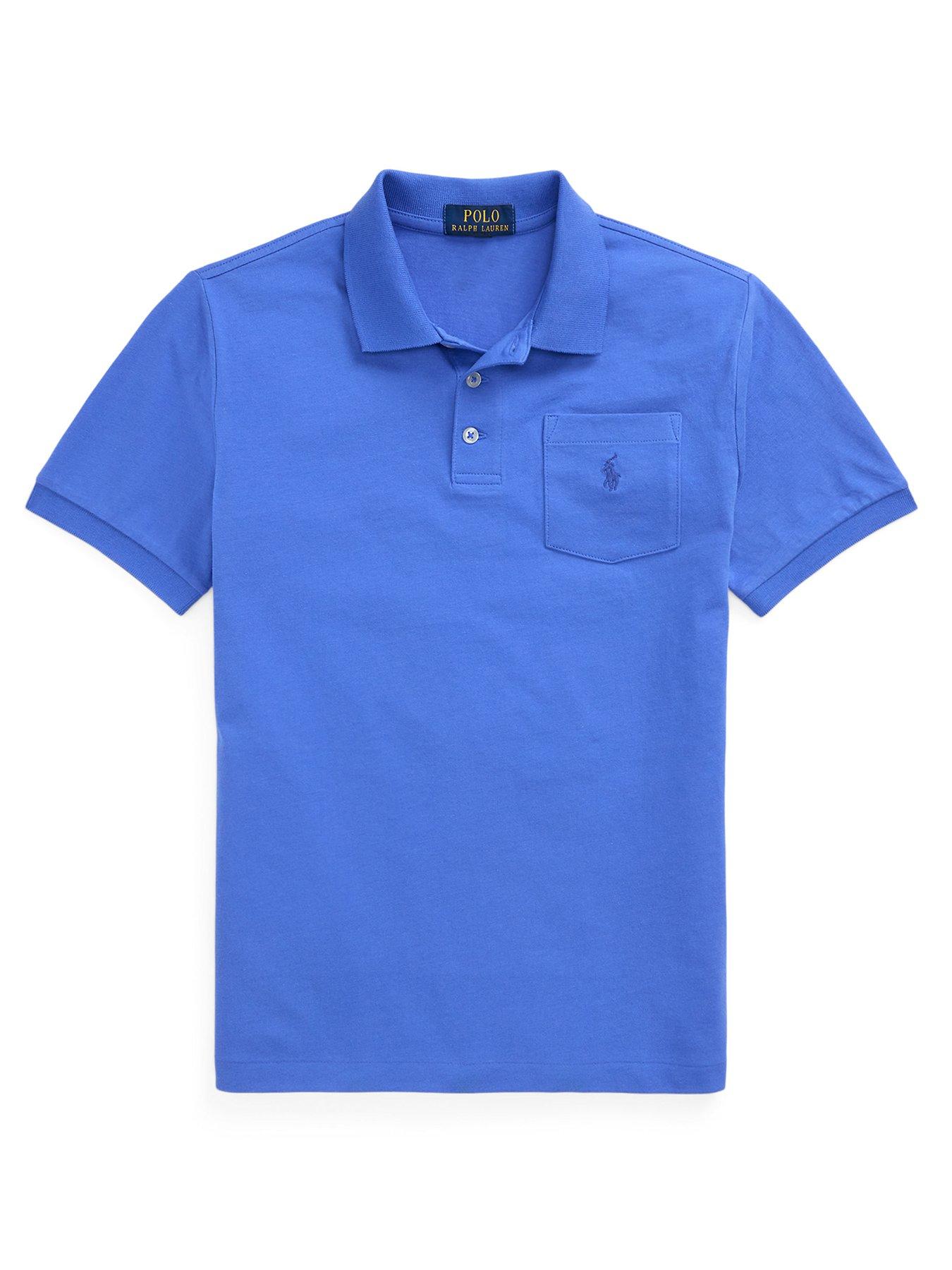 Image 1 of 2 of Polo Ralph Lauren Boys Short Sleeve Pocket Shirt - Blue