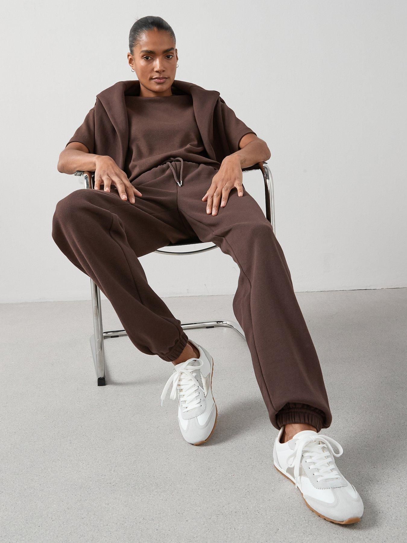 Image 4 of 6 of The Very Collection Relaxed Cuffed Essential Joggers- Brown