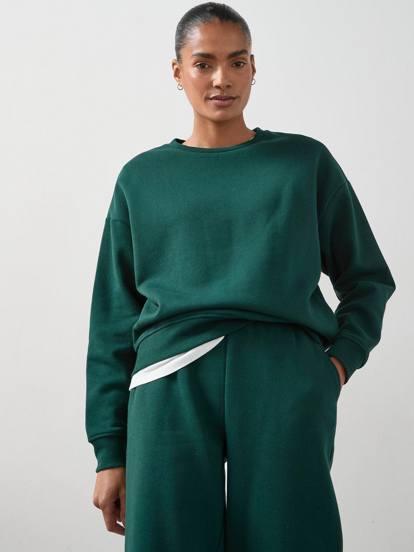 Image 4 of 6 of The Very Collection Crew Neck Oversized Essential Sweatshirt- Green