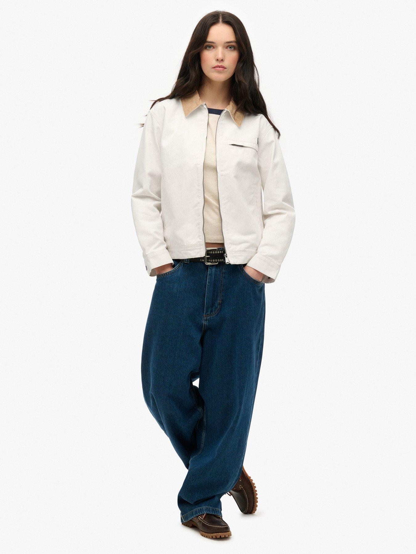  image of superdry-cord-collar-ranch-jacket-white