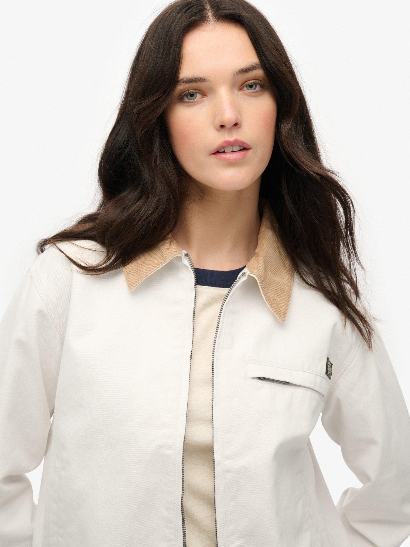  image of superdry-cord-collar-ranch-jacket-white