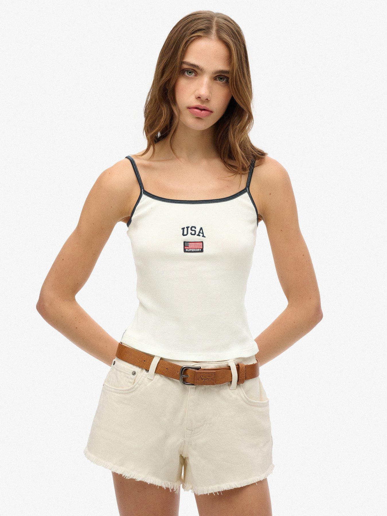 undefined Athletic Essentials Cami Top- White