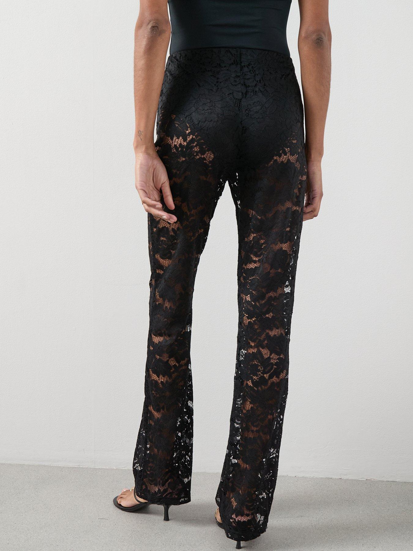 Image 2 of 6 of The Very Collection Lace Trousers - Black