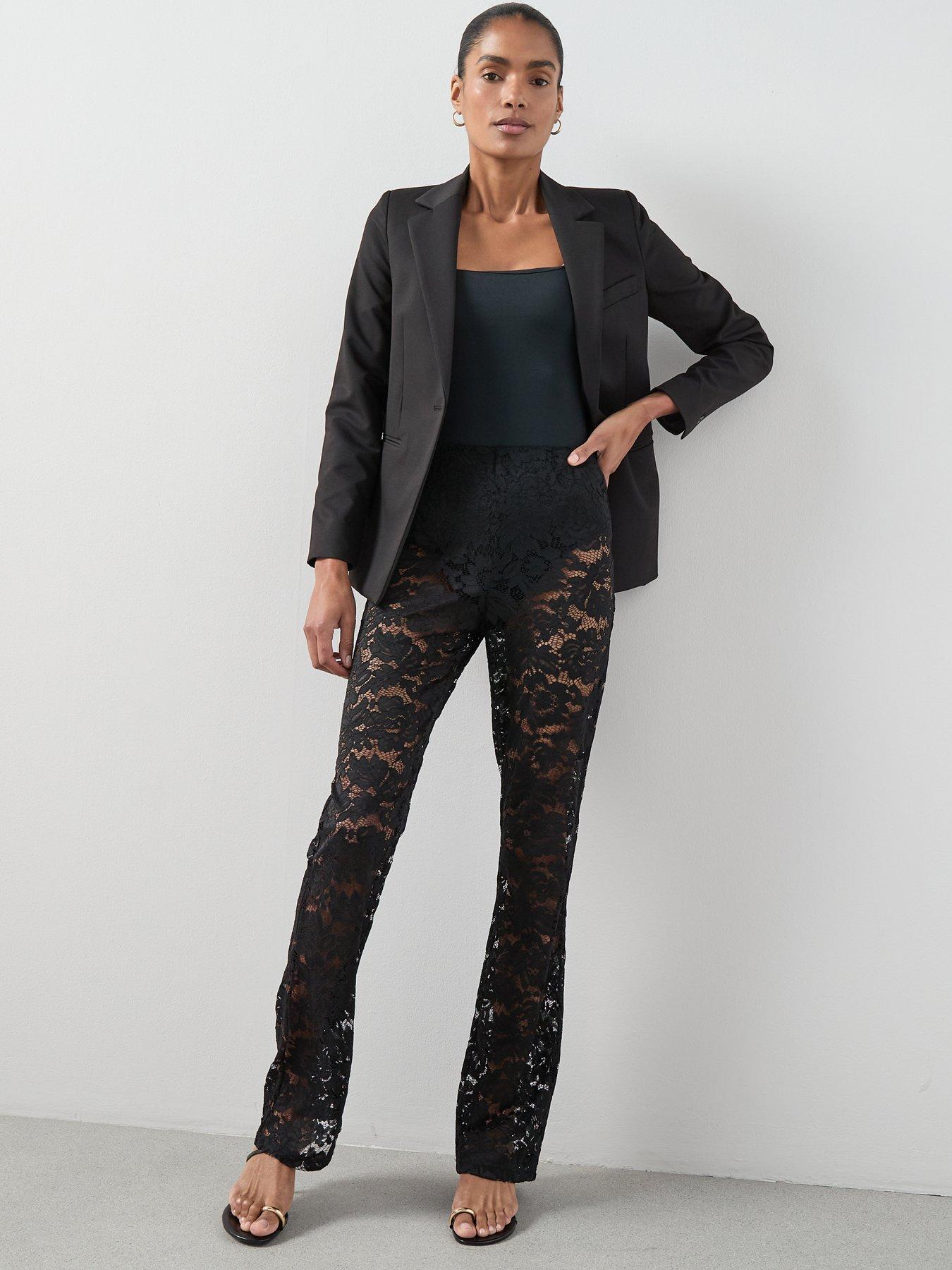 Image 3 of 6 of The Very Collection Lace Trousers - Black