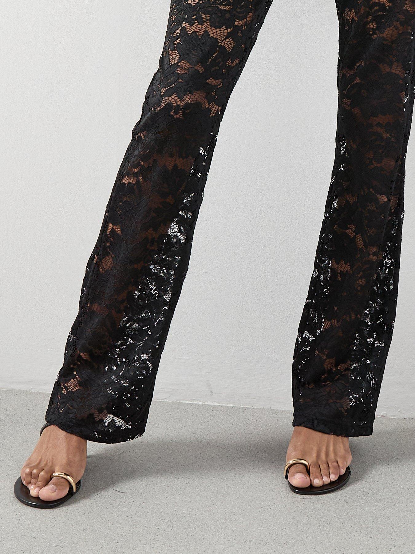 Image 4 of 6 of The Very Collection Lace Trousers - Black