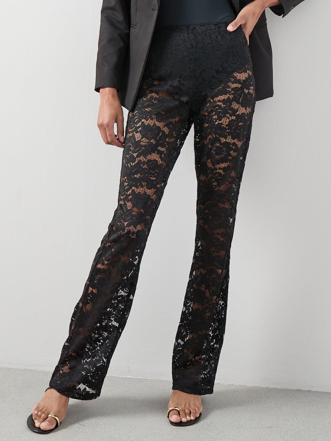 Image 5 of 6 of The Very Collection Lace Trousers - Black