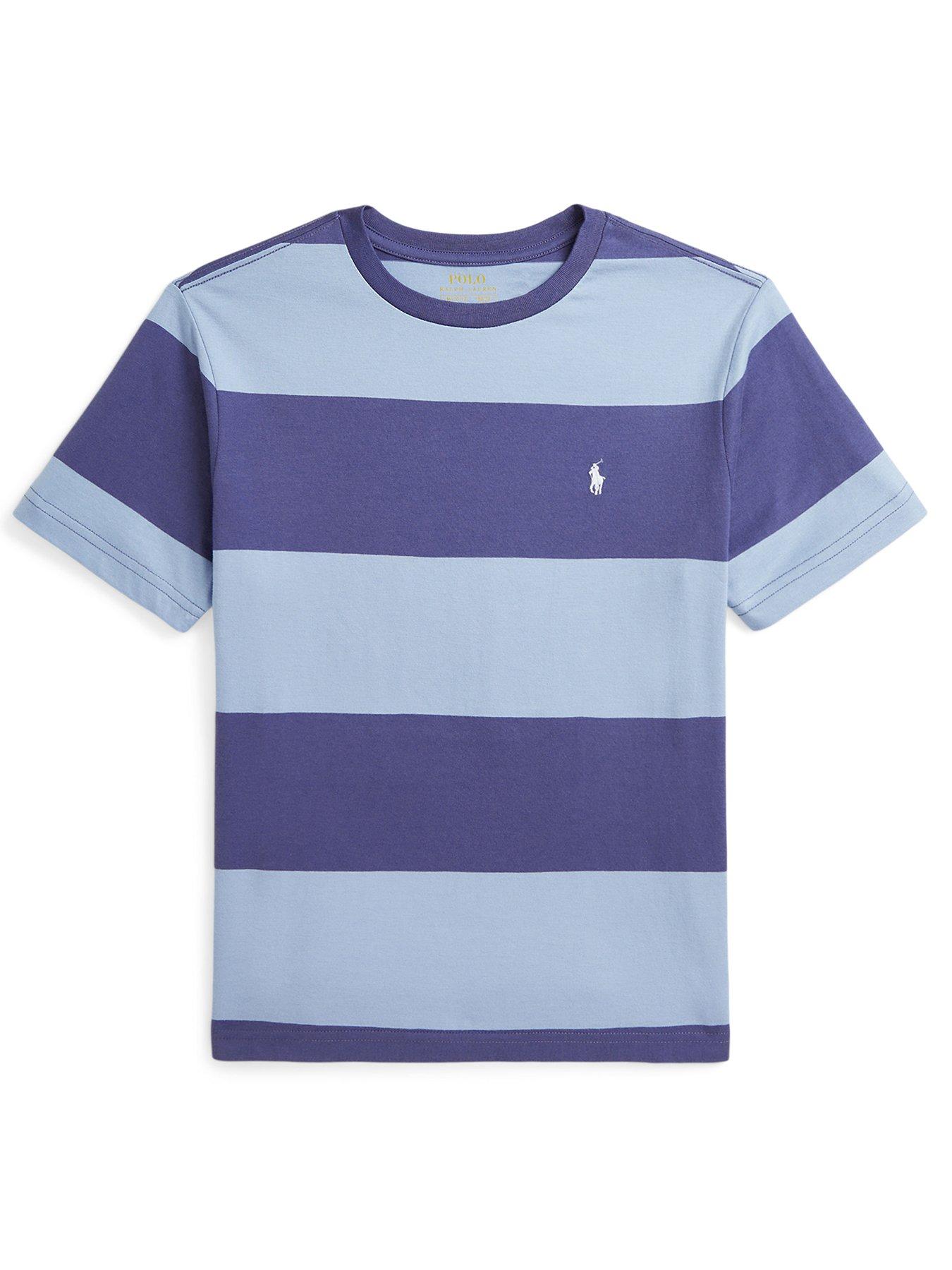 undefined Boys Short Sleeve Stripe T-Shirt - Blue