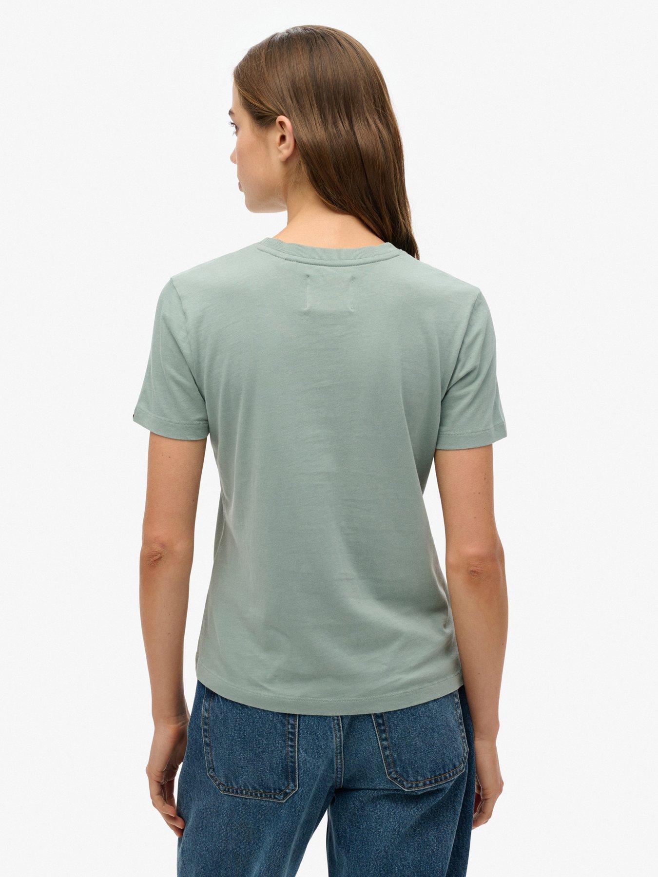stillFront image of superdry-vintage-logo-rhinestone-slim-t-shirt-blue