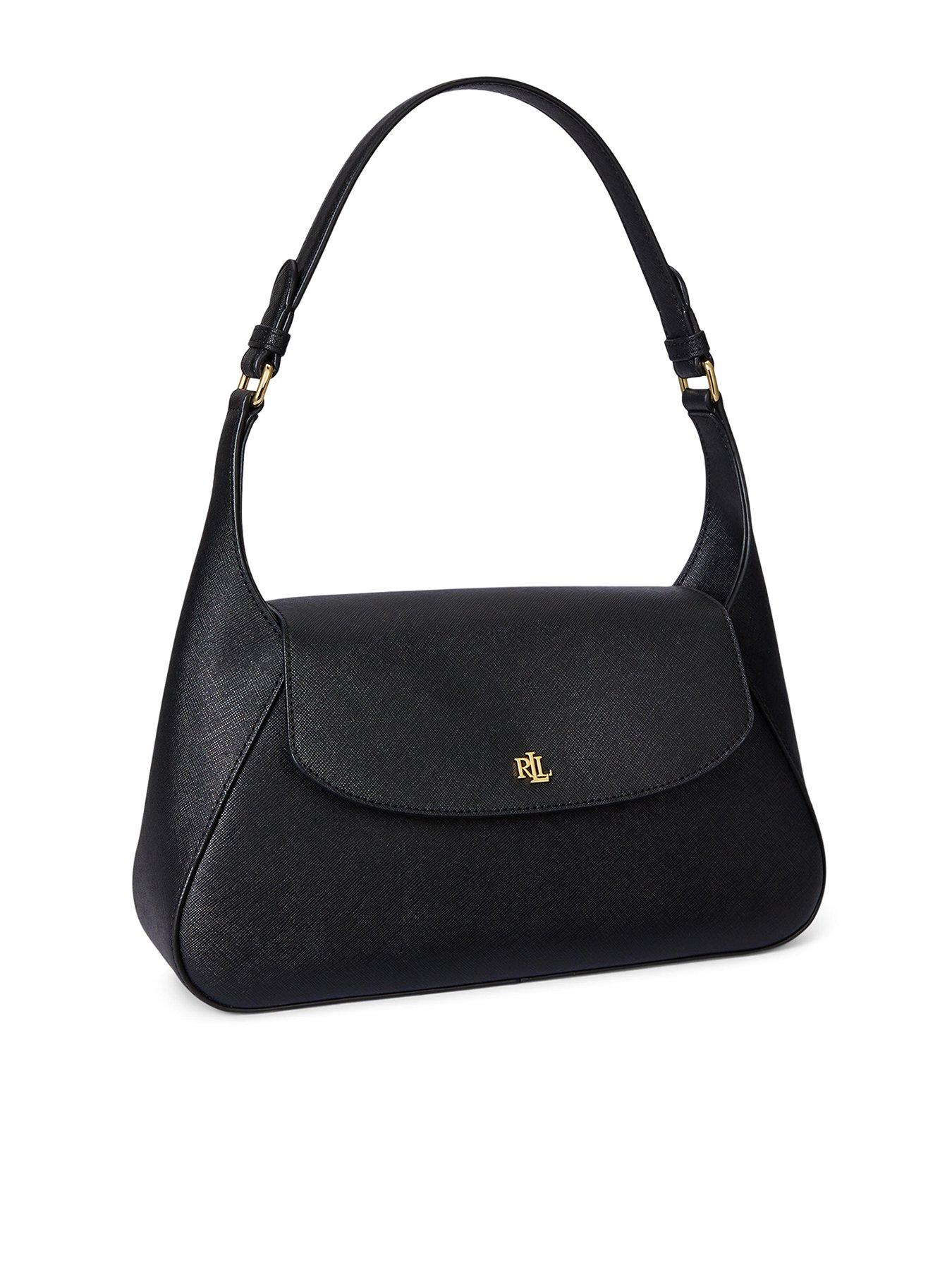 Image 3 of 5 of Lauren by Ralph Lauren Crosshatch Medium Shoulder Bag- Black