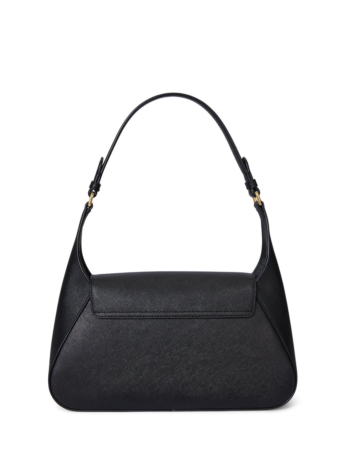 Image 4 of 5 of Lauren by Ralph Lauren Crosshatch Medium Shoulder Bag- Black