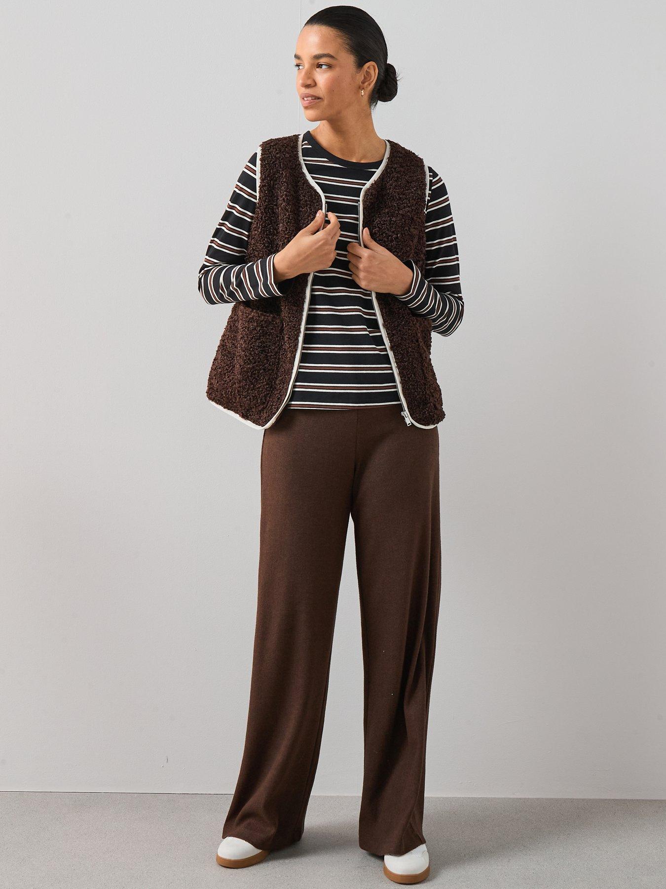 Image 3 of 7 of V by Very Borg Gilet - Brown
