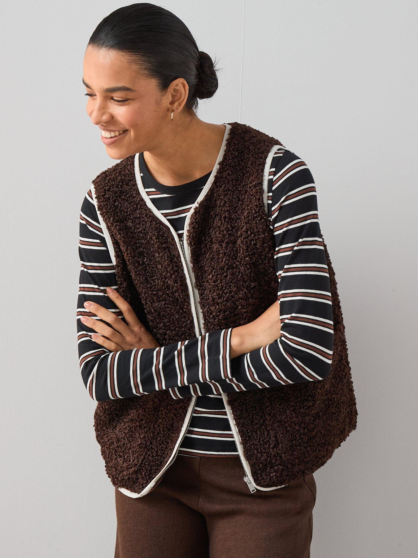 Image 5 of 7 of V by Very Borg Gilet - Brown