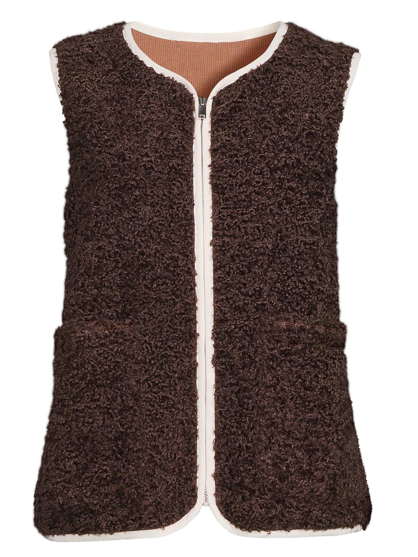 Image 7 of 7 of V by Very Borg Gilet - Brown