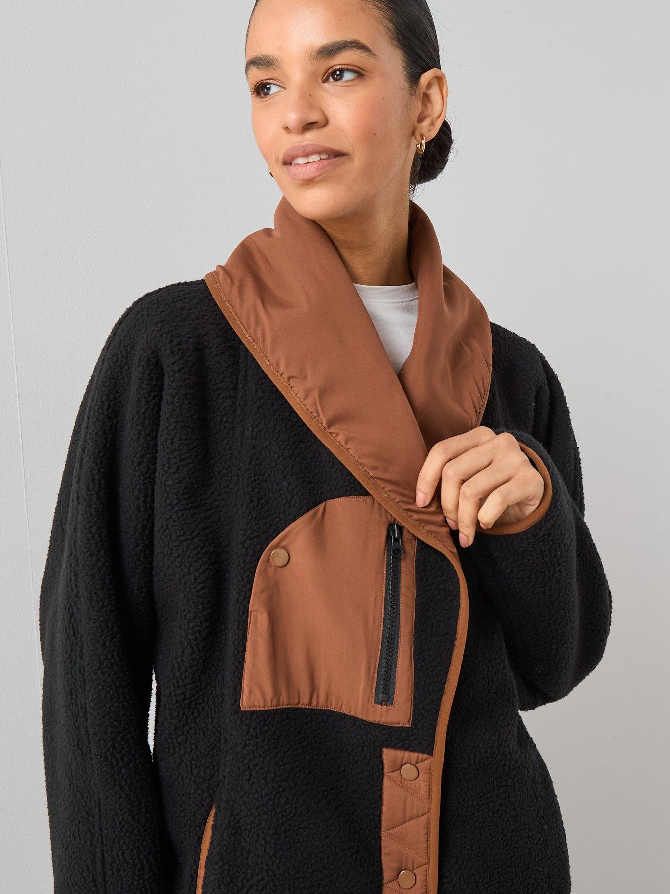Image 4 of 7 of V by Very Shawl Collar Borg Jacket - Black