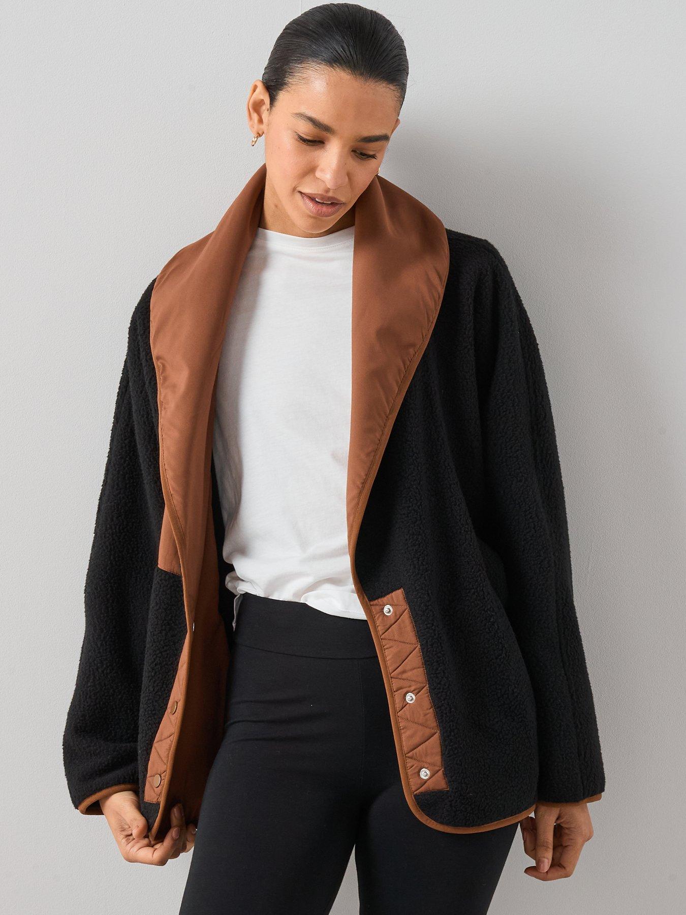 Image 5 of 7 of V by Very Shawl Collar Borg Jacket - Black