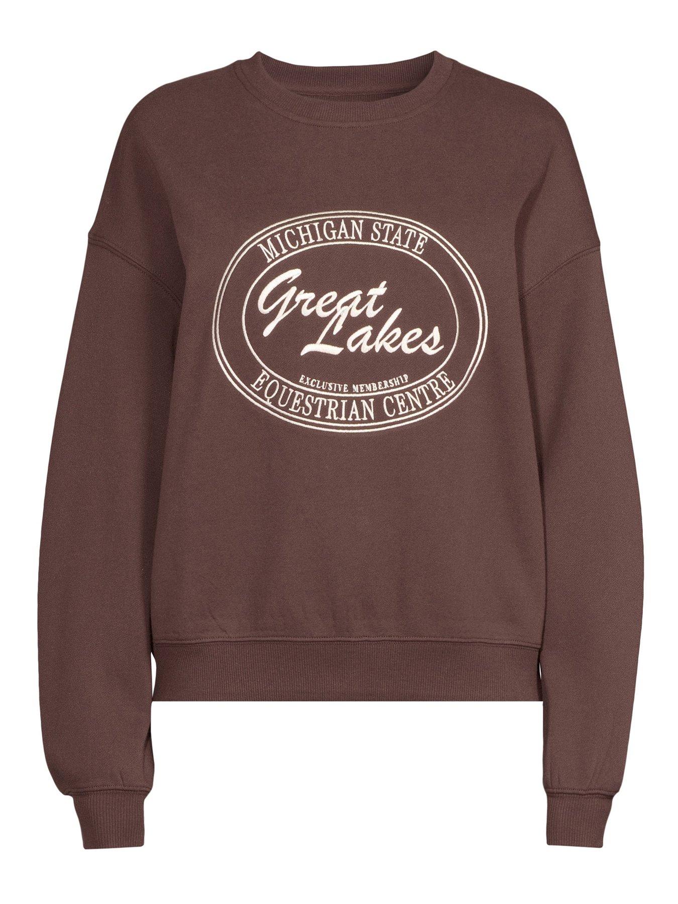 Image 7 of 7 of V by Very Michigan Great Lakes Graphic Sweatshirt - Brown