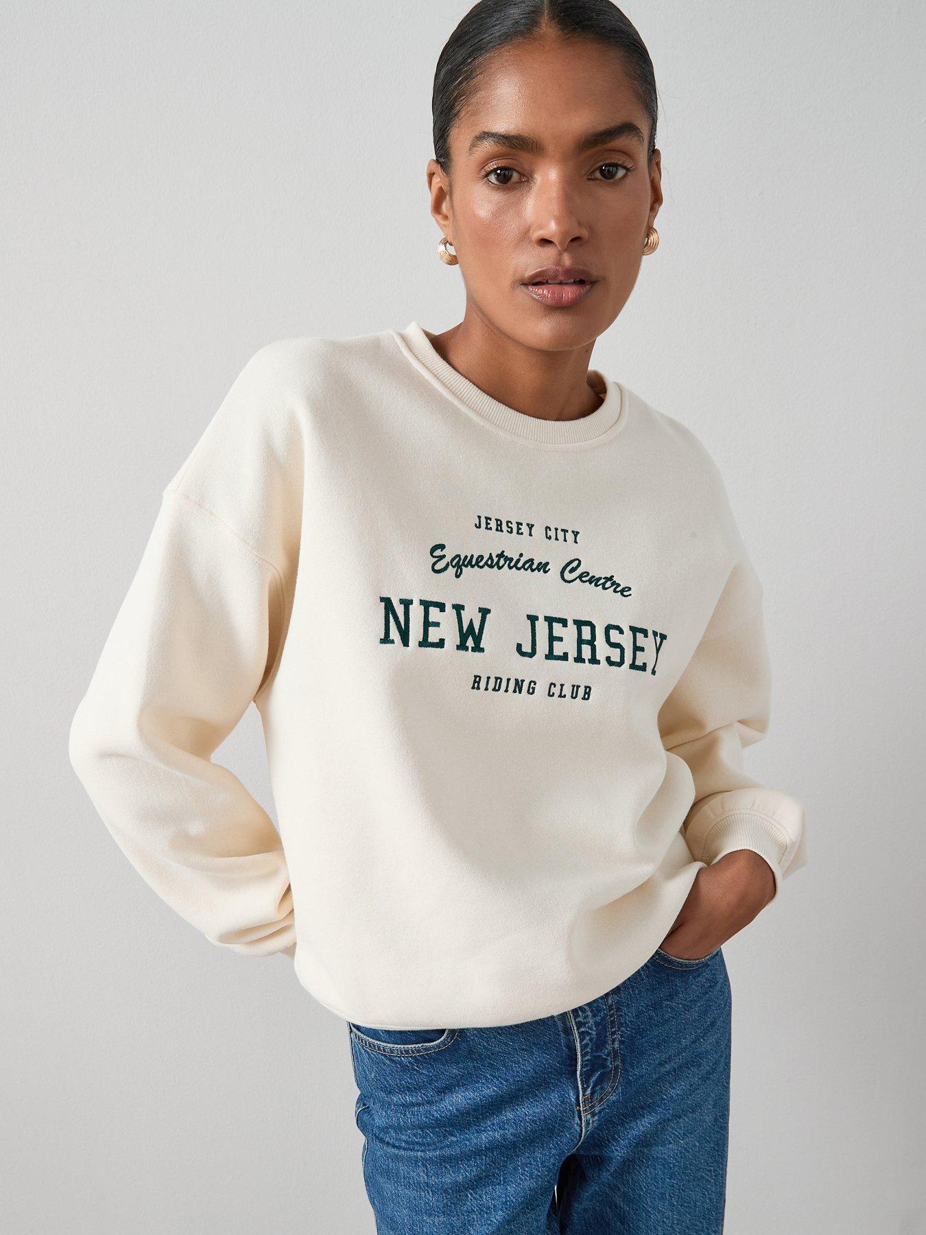 undefined New Jersey Graphic Sweatshirt - Cream