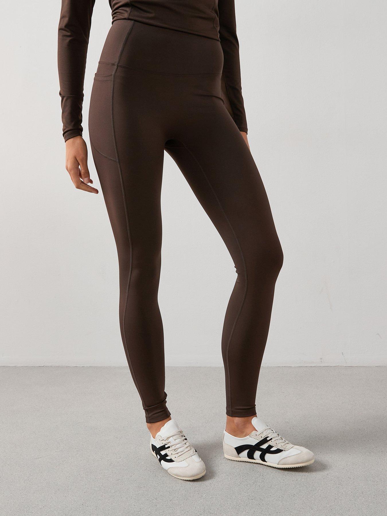 undefined Sports High Waist Leggings - Brown