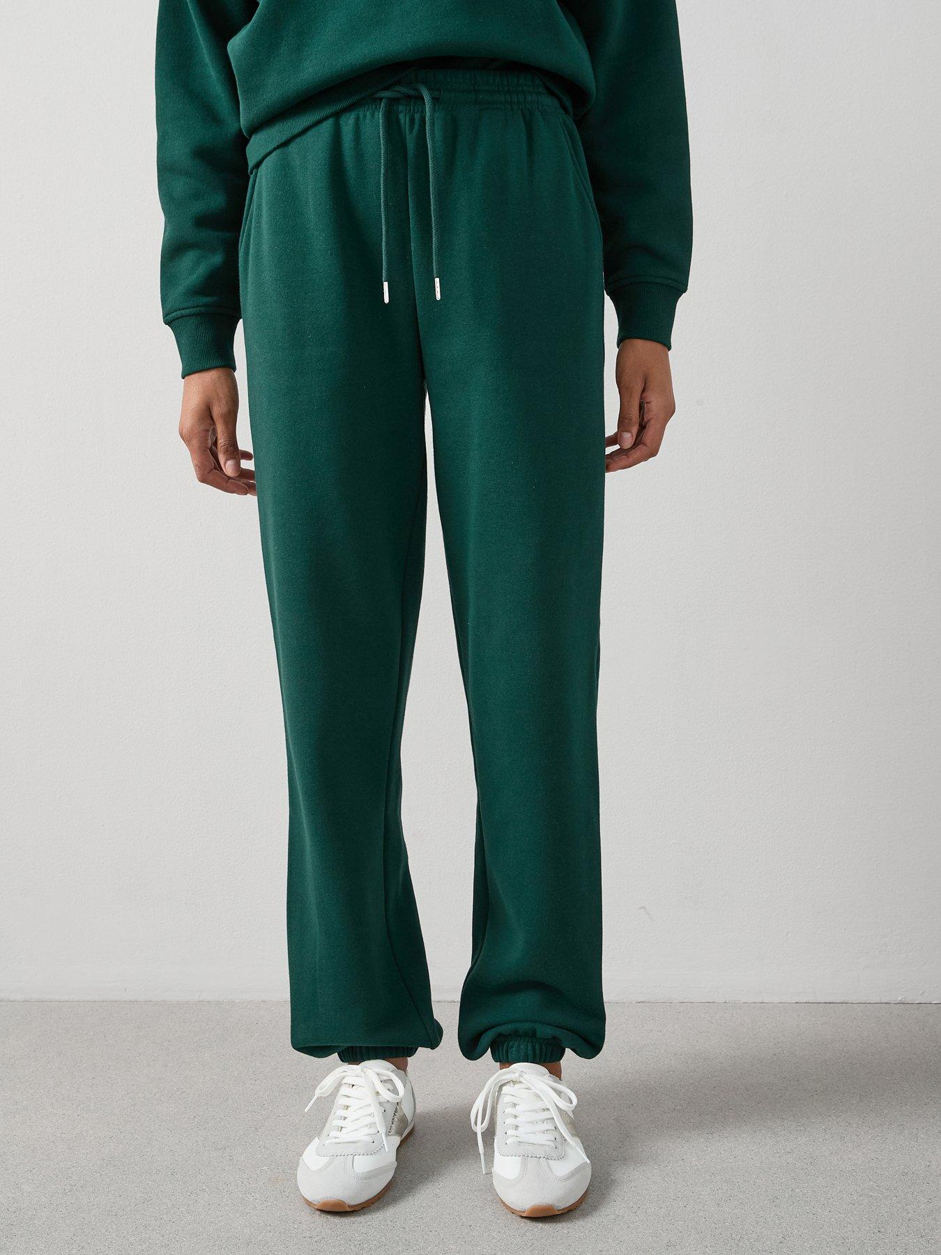 undefined Relaxed Cuffed Essential Joggers- Green