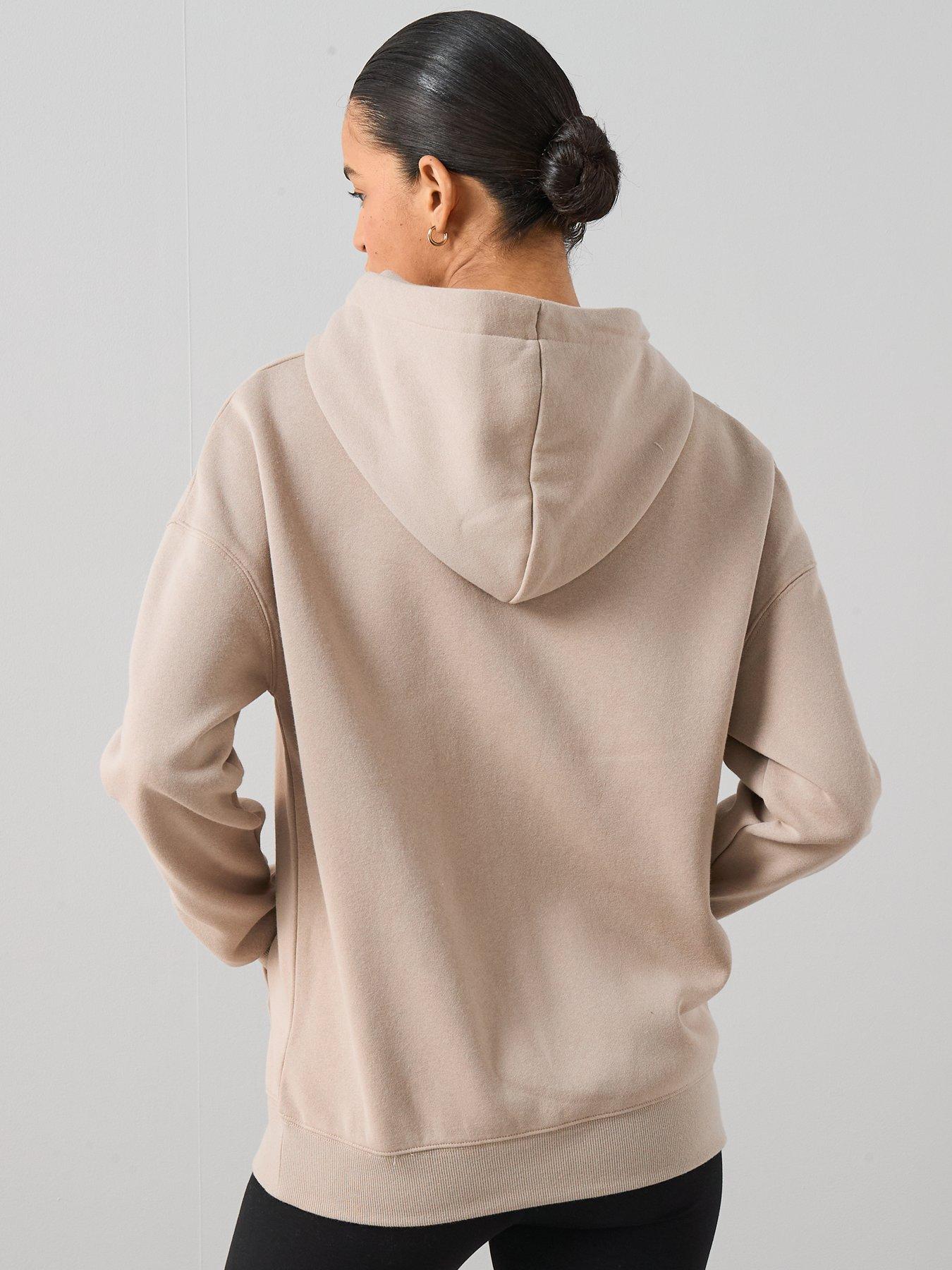 stillFront image of the-very-collection-oversized-essential-hoody-taupe