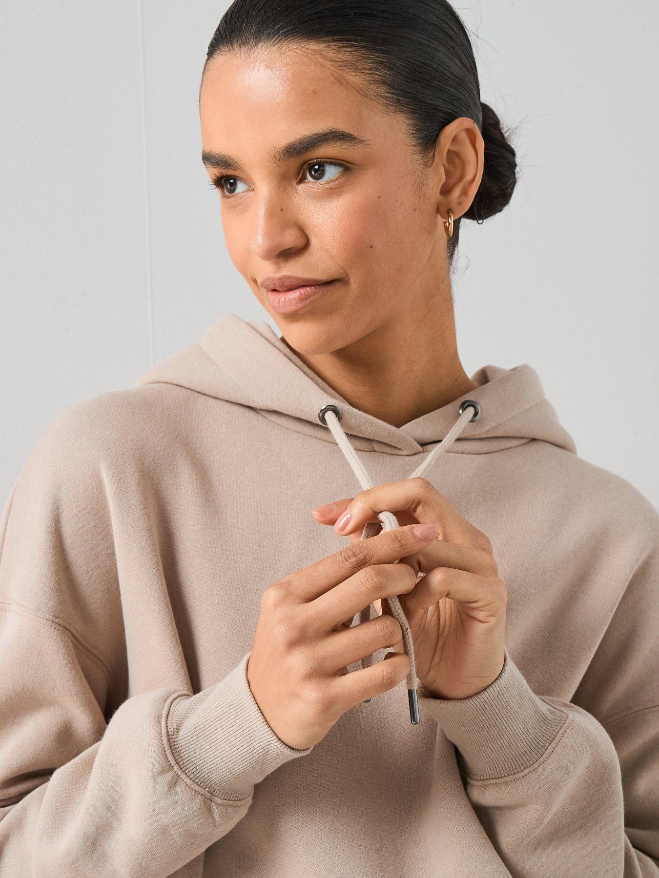  image of the-very-collection-oversized-essential-hoody-taupe