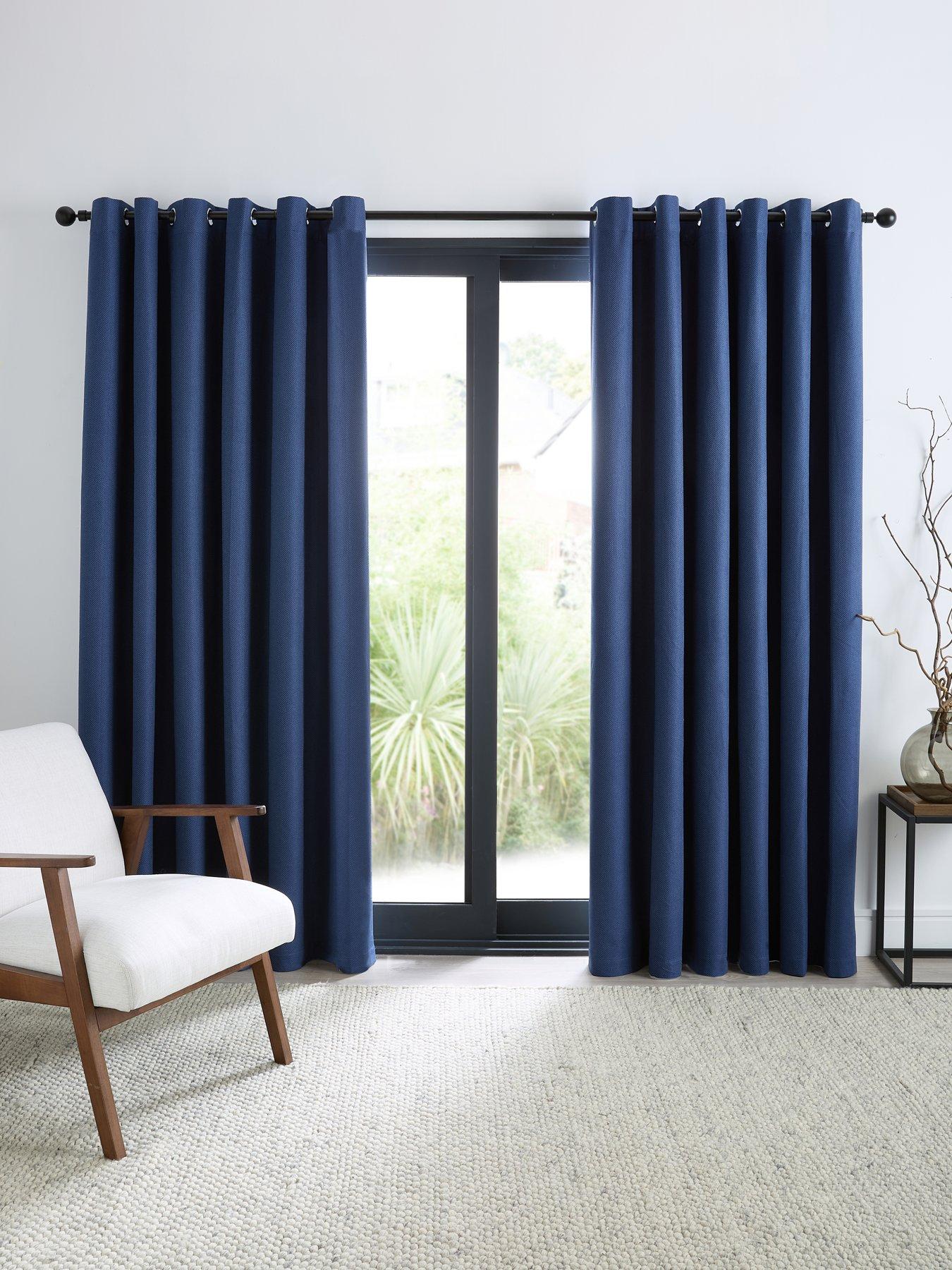 The Very Collection Chesterfield Herringbone Blackout Eyelet Curtains